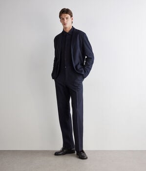 Waffle trousers in cotton and linen