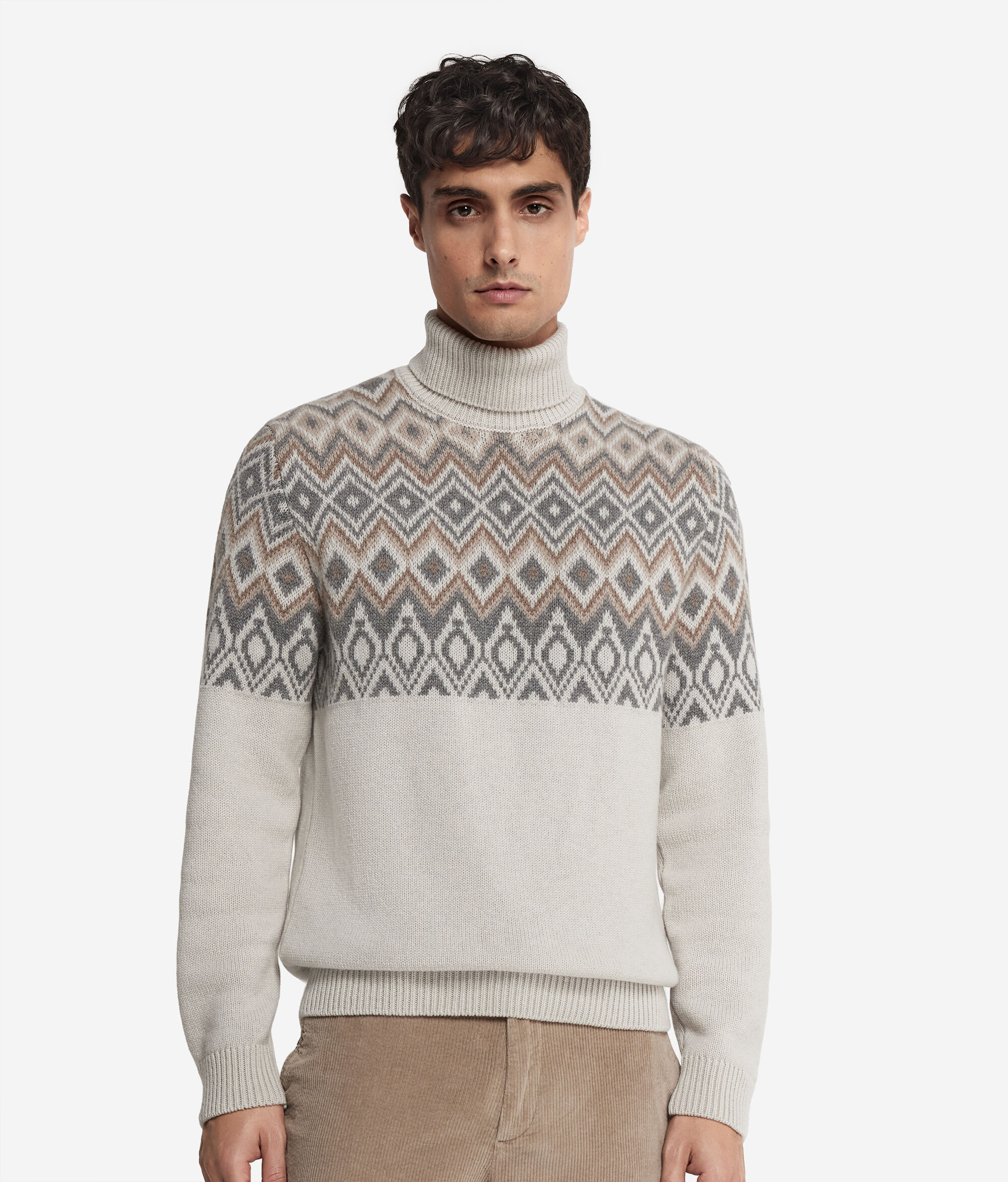 Jacquard Cashmere Turtleneck
