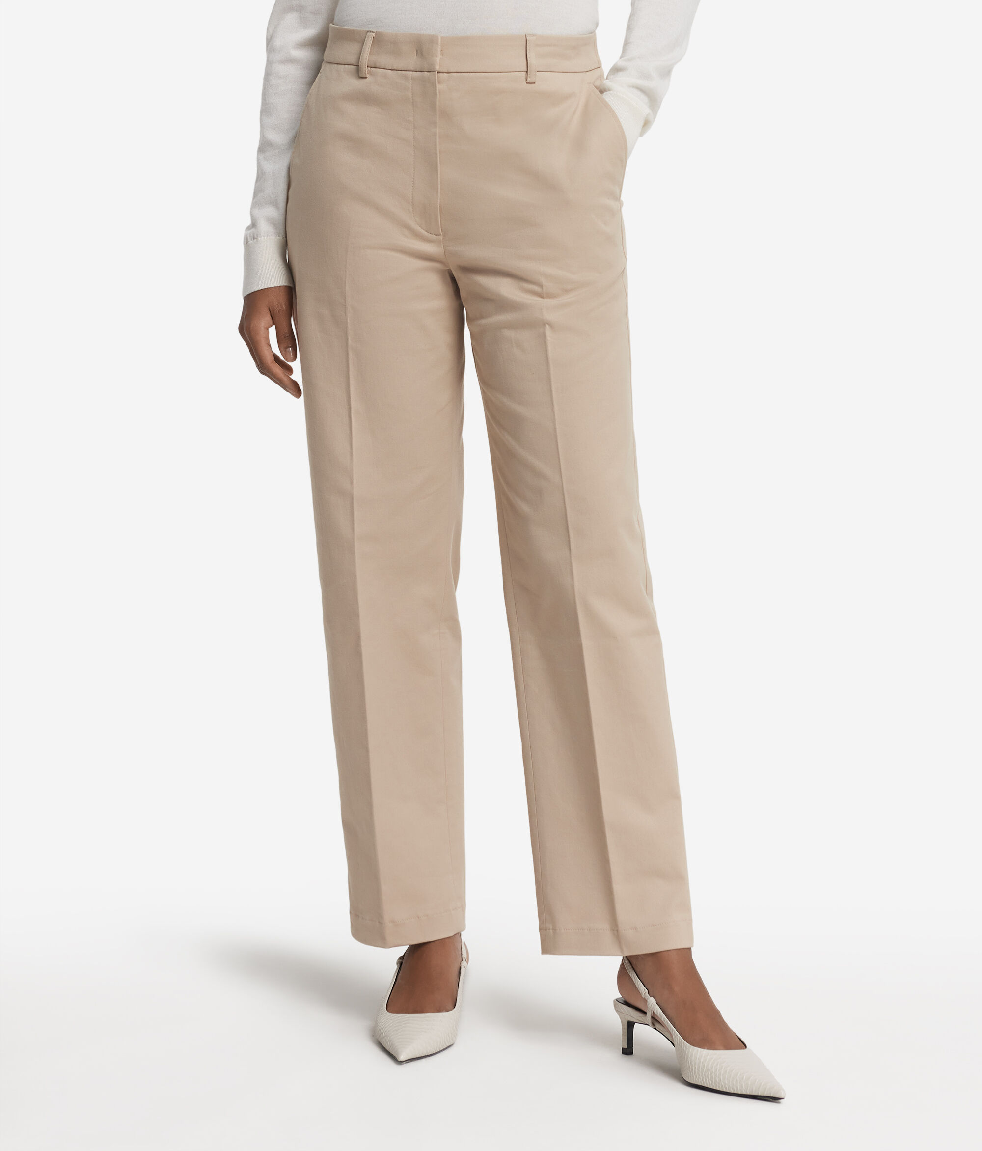 Pantalón pitillo en algodón y cashmere