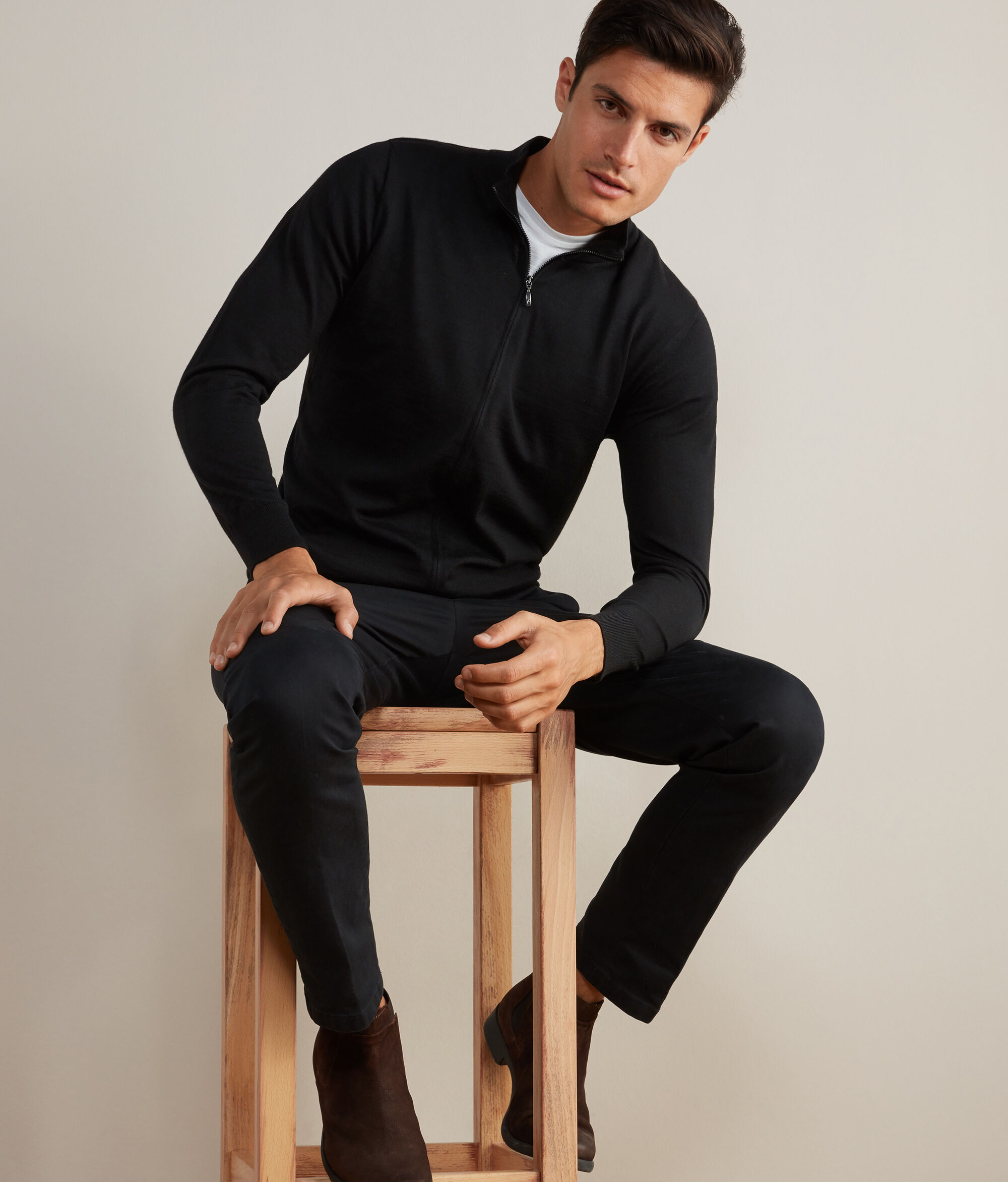 Cashmere Zippered Cardigan