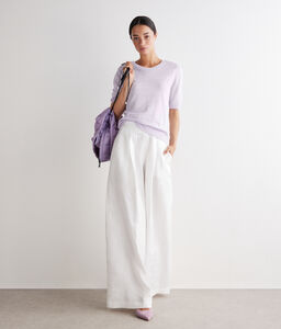 T-shirt girocollo lino e cotone - VIOLET