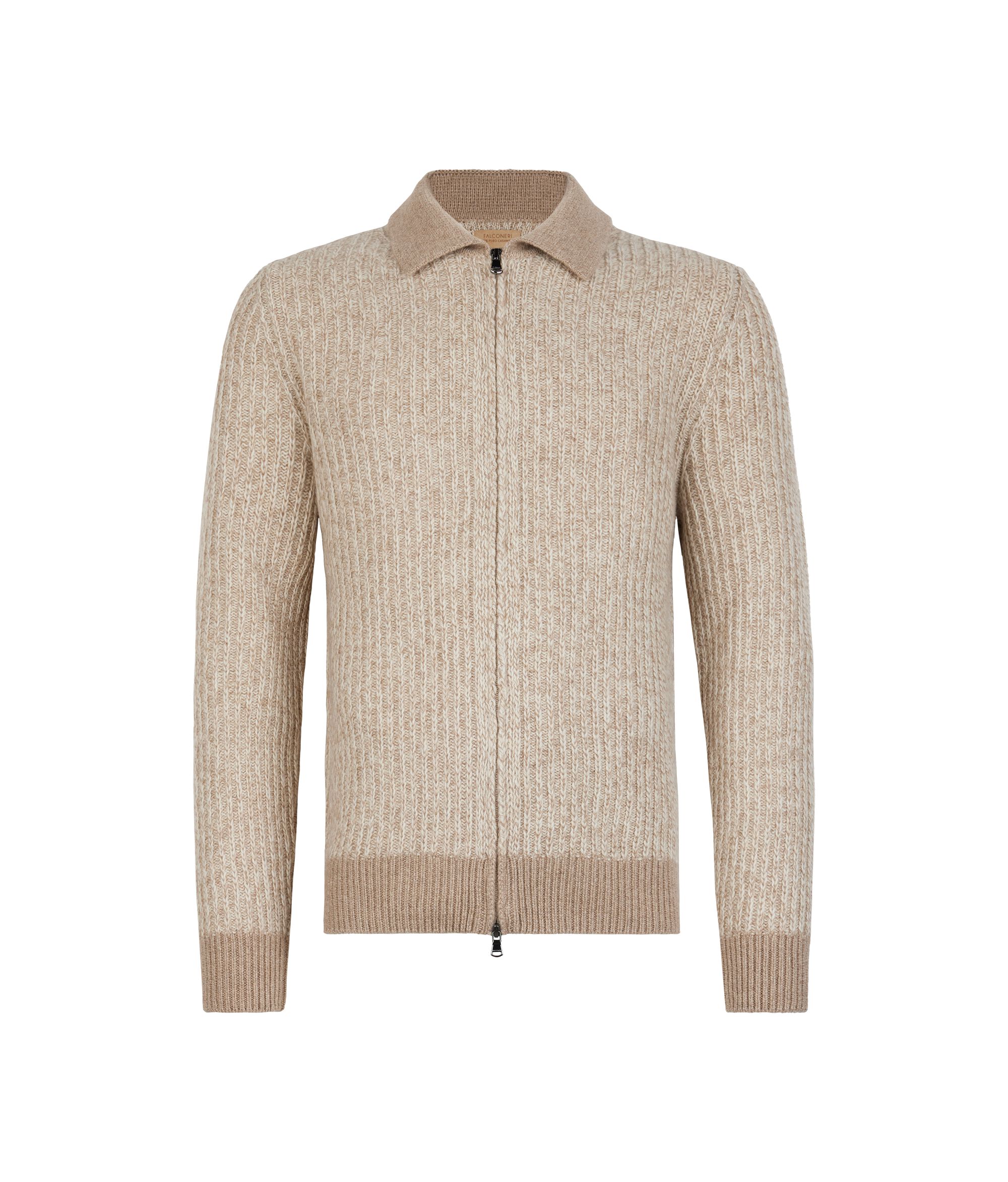 Ultrasoft Undyed Cashmere zip-up cardigan
