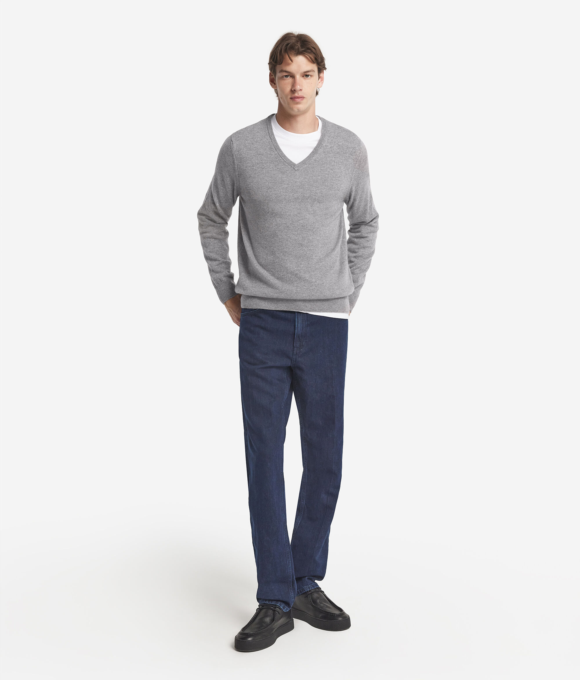 Camisola com Decote em V em Ultrasoft Cashmere