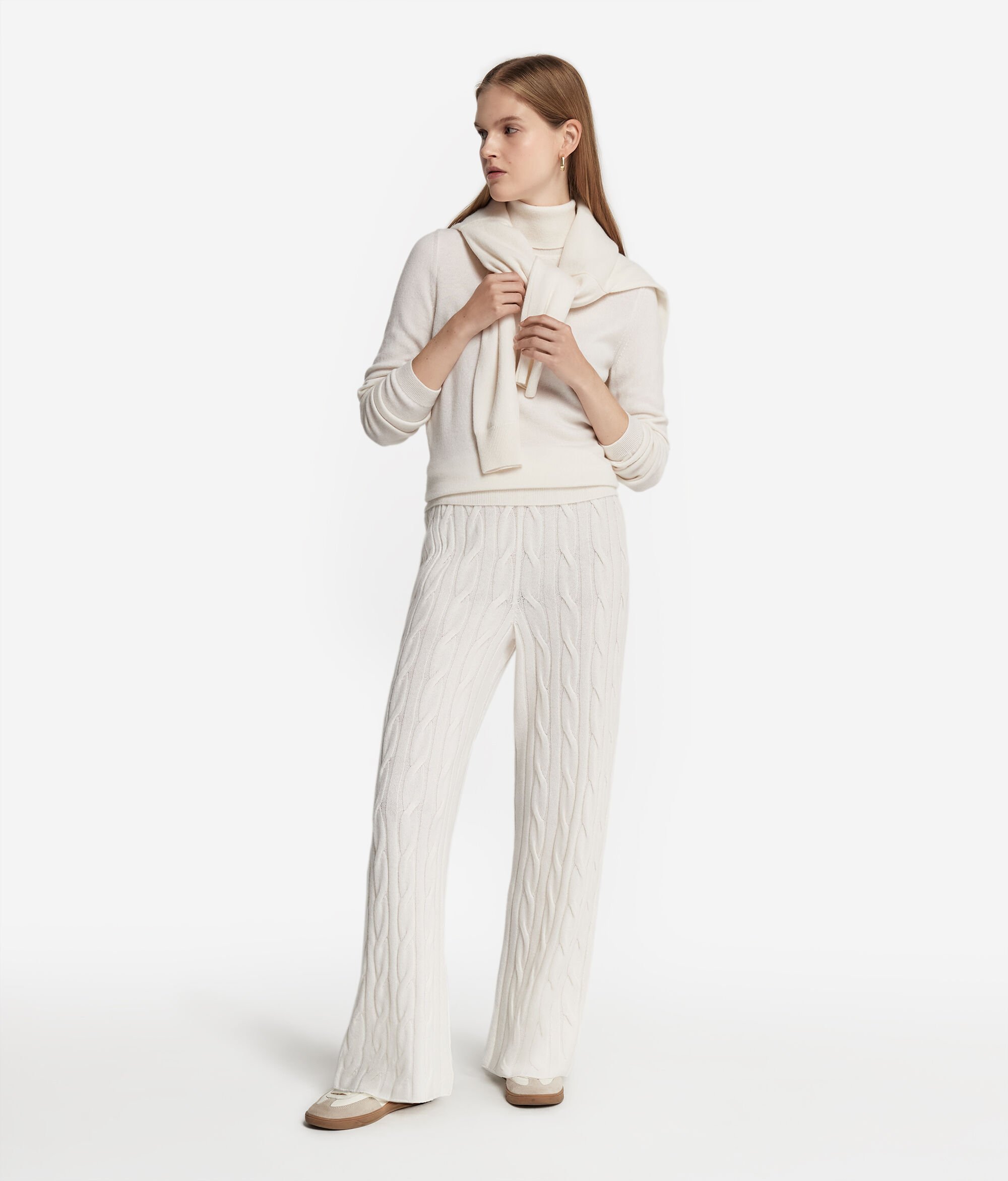 Hose mit Zopfmuster aus Kaschmir Ultrasoft