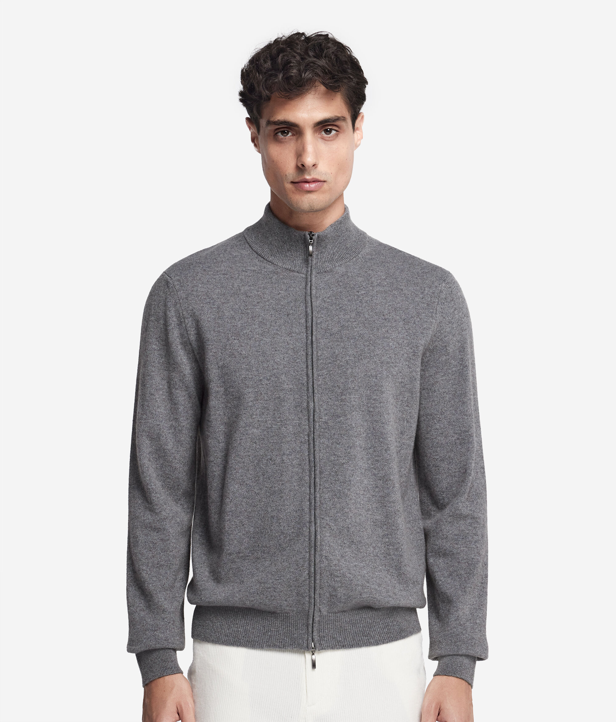 Cardigan mit durchgehendem Reißverschluss aus Kaschmir Ultrasoft