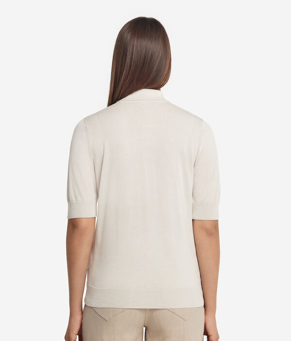 Джемпер-поло из шелка и хлопка