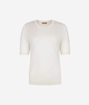 Silk round-neck T-shirt