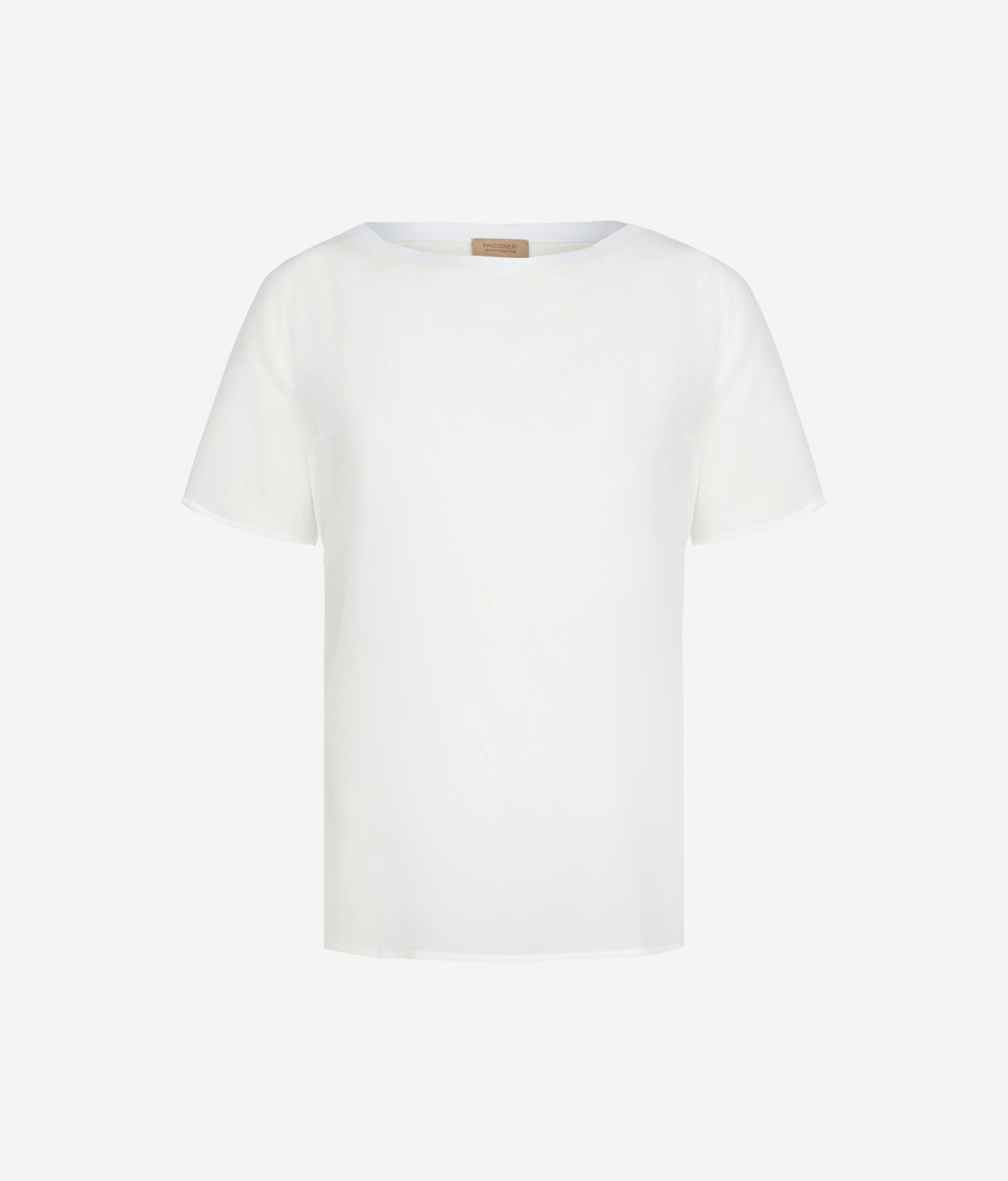Silk and modal boat-neck T-shirt