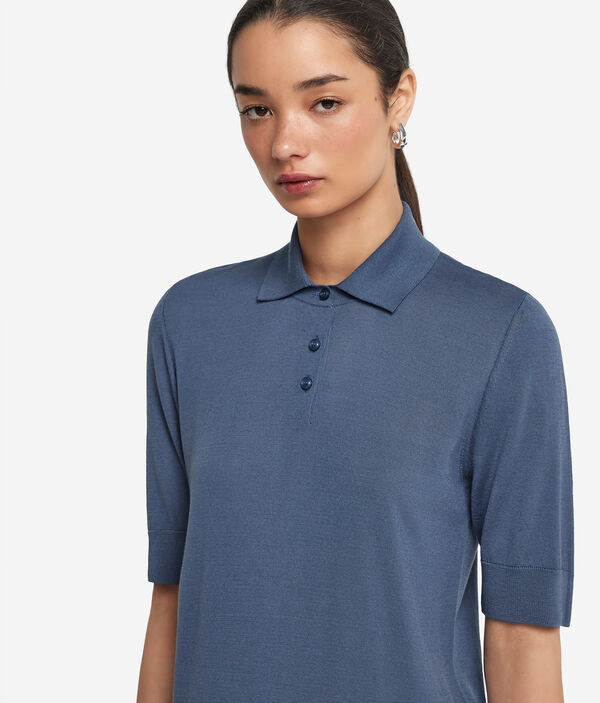 Джемпер-поло из шелка и хлопка