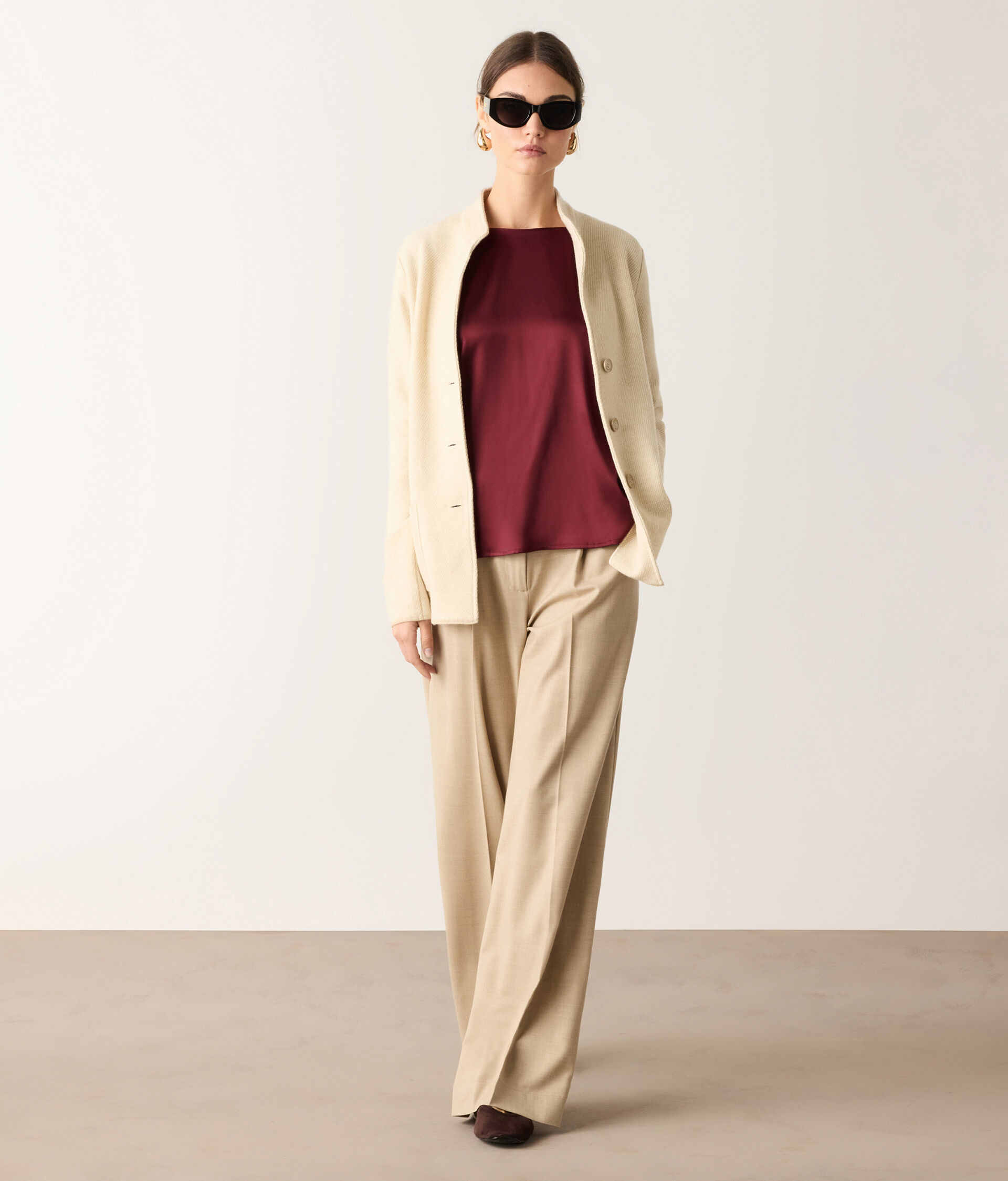 Round-Neck Silk Satin Jumper
