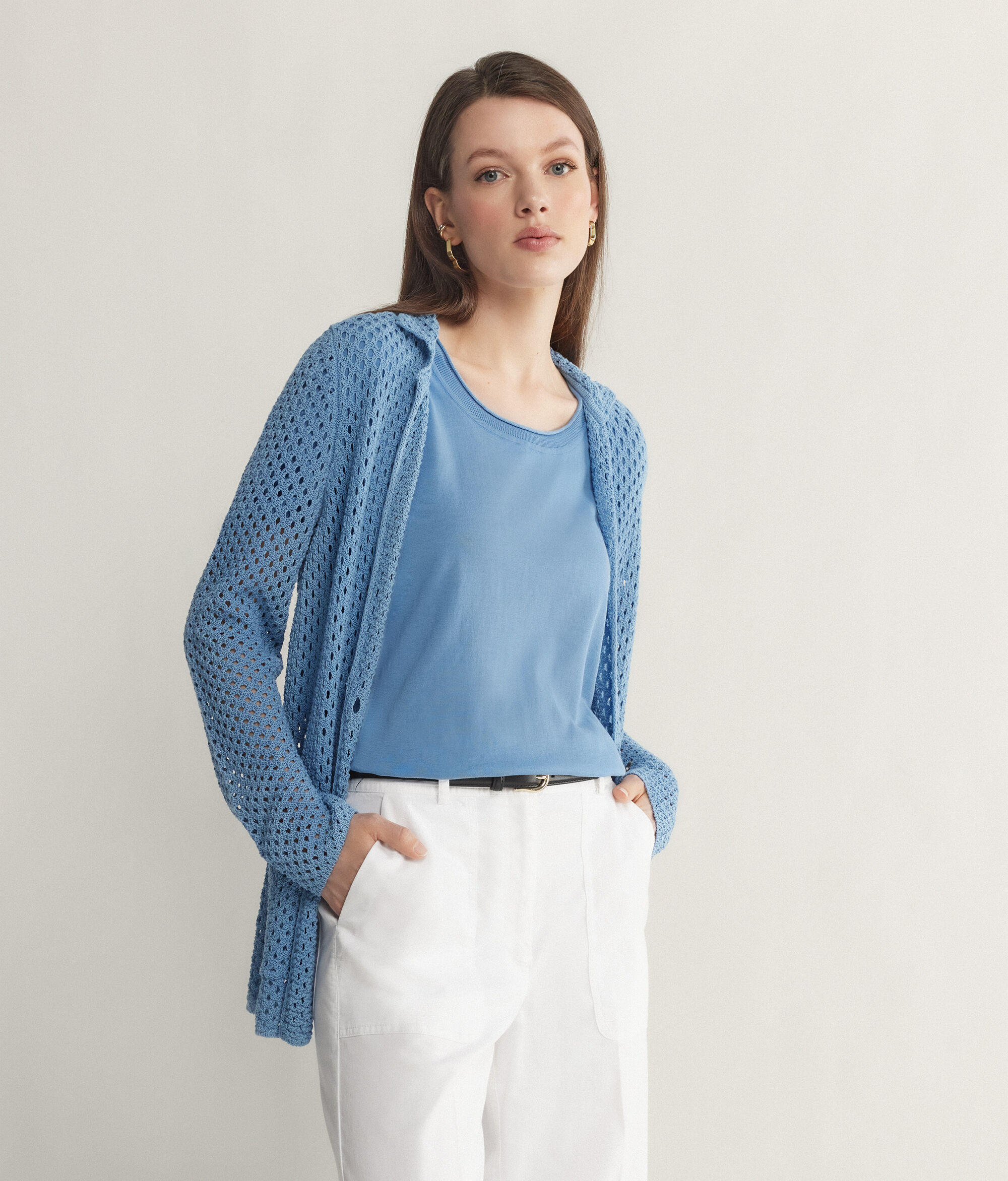 Short-Sleeved Round-Neck Cotton Jumper