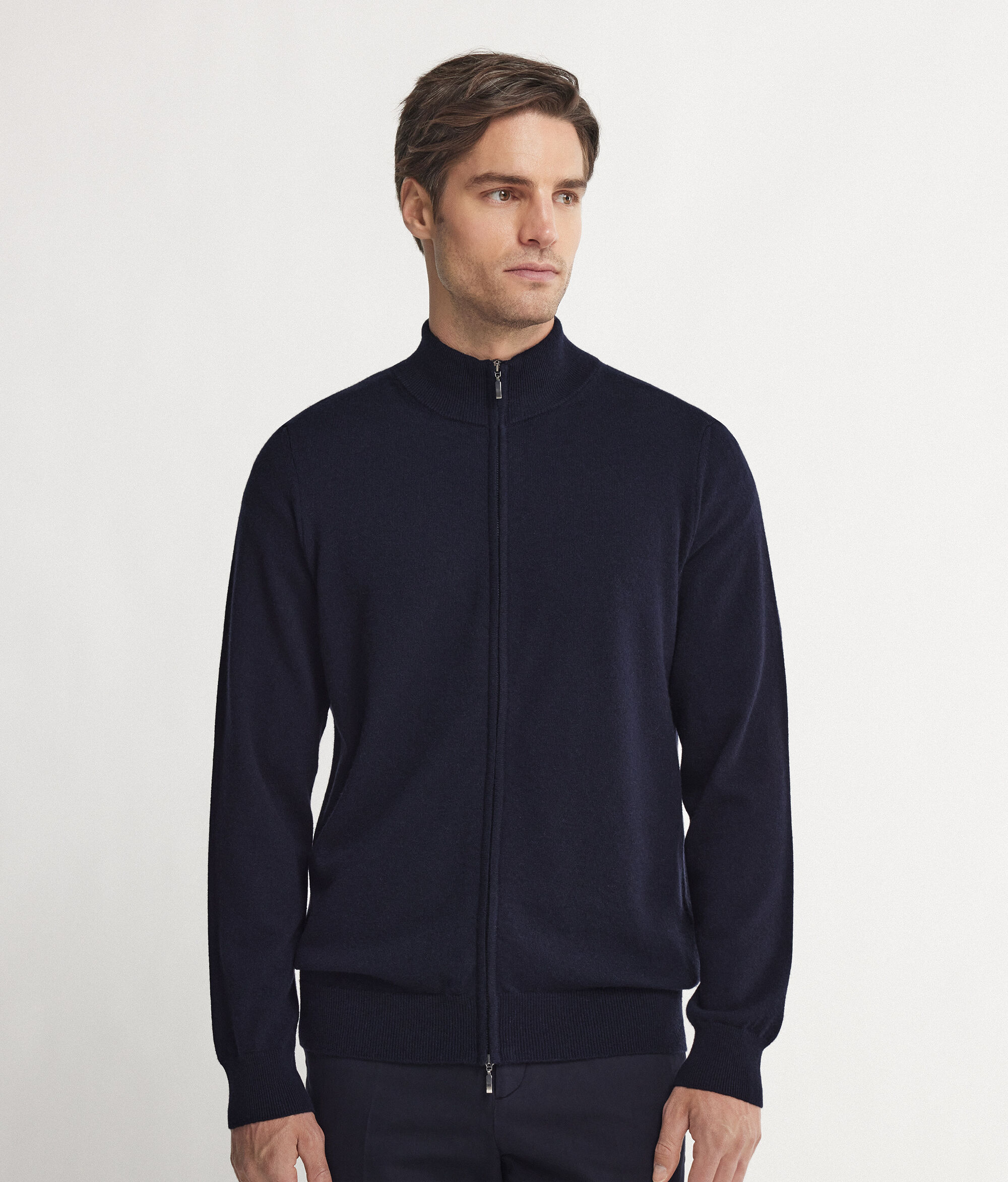 Cardigan mit durchgehendem Reißverschluss aus Kaschmir Ultrasoft