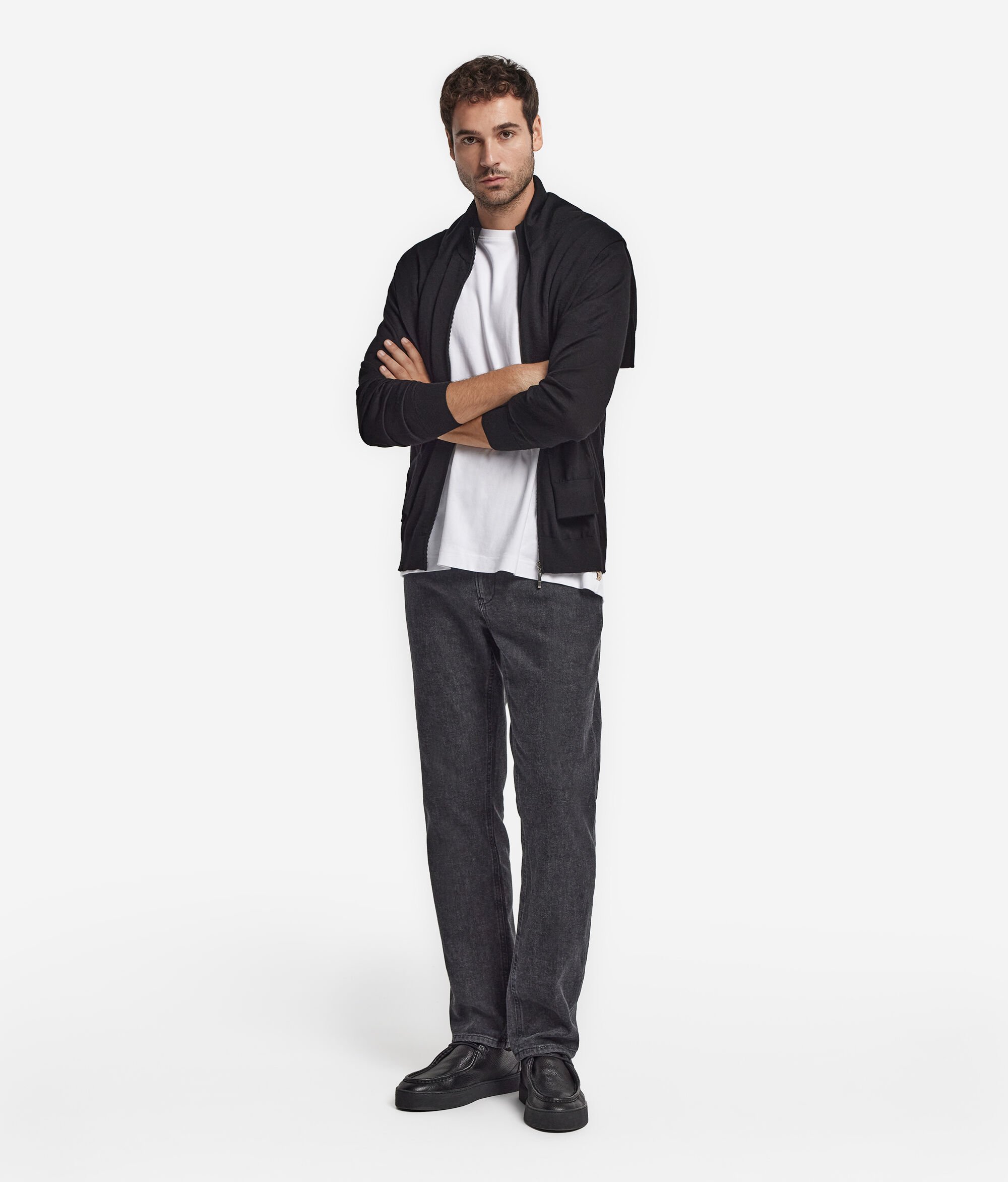 Cashmere Zip-Up Cardigan