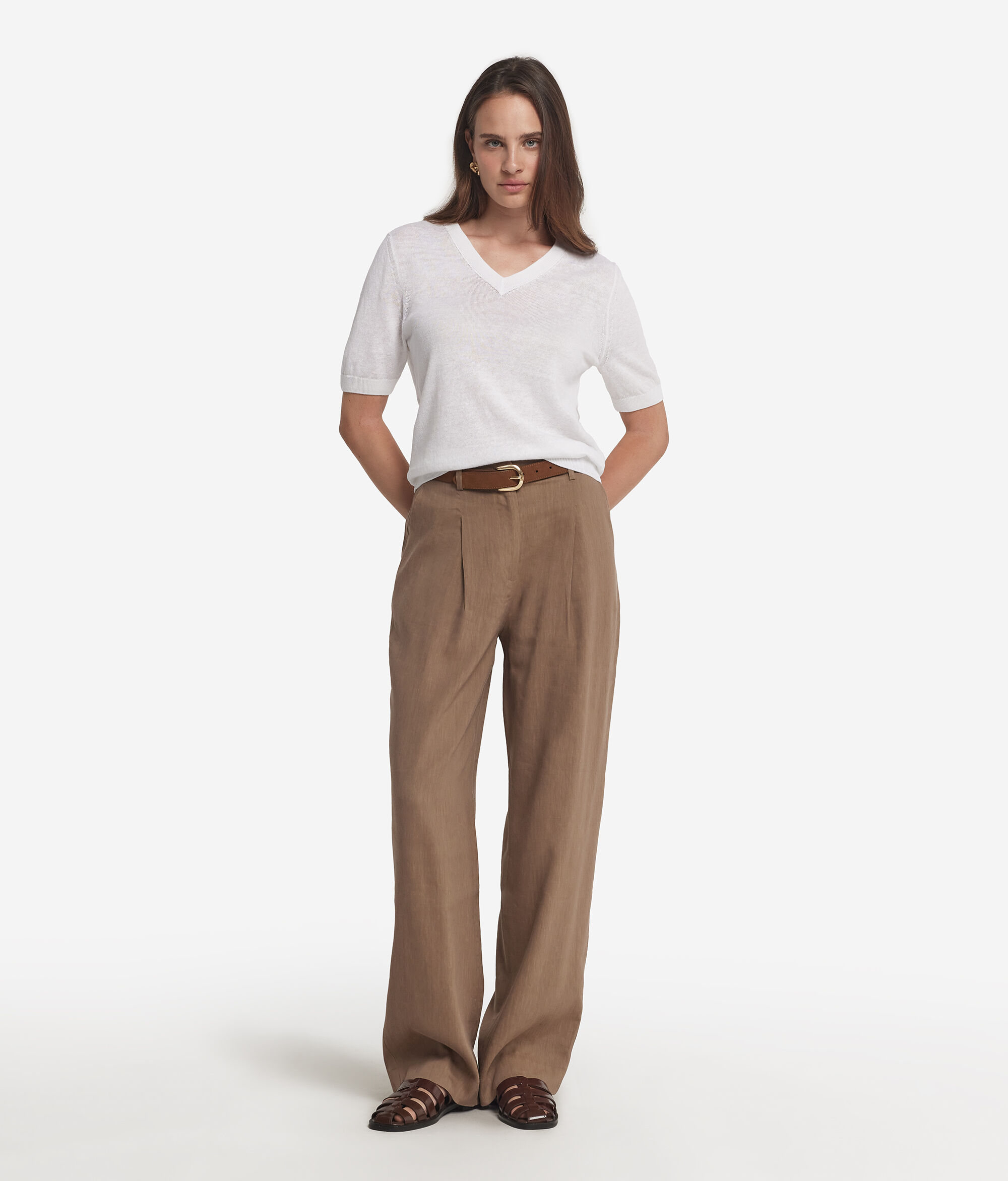 Джемпер изо льна и хлопка