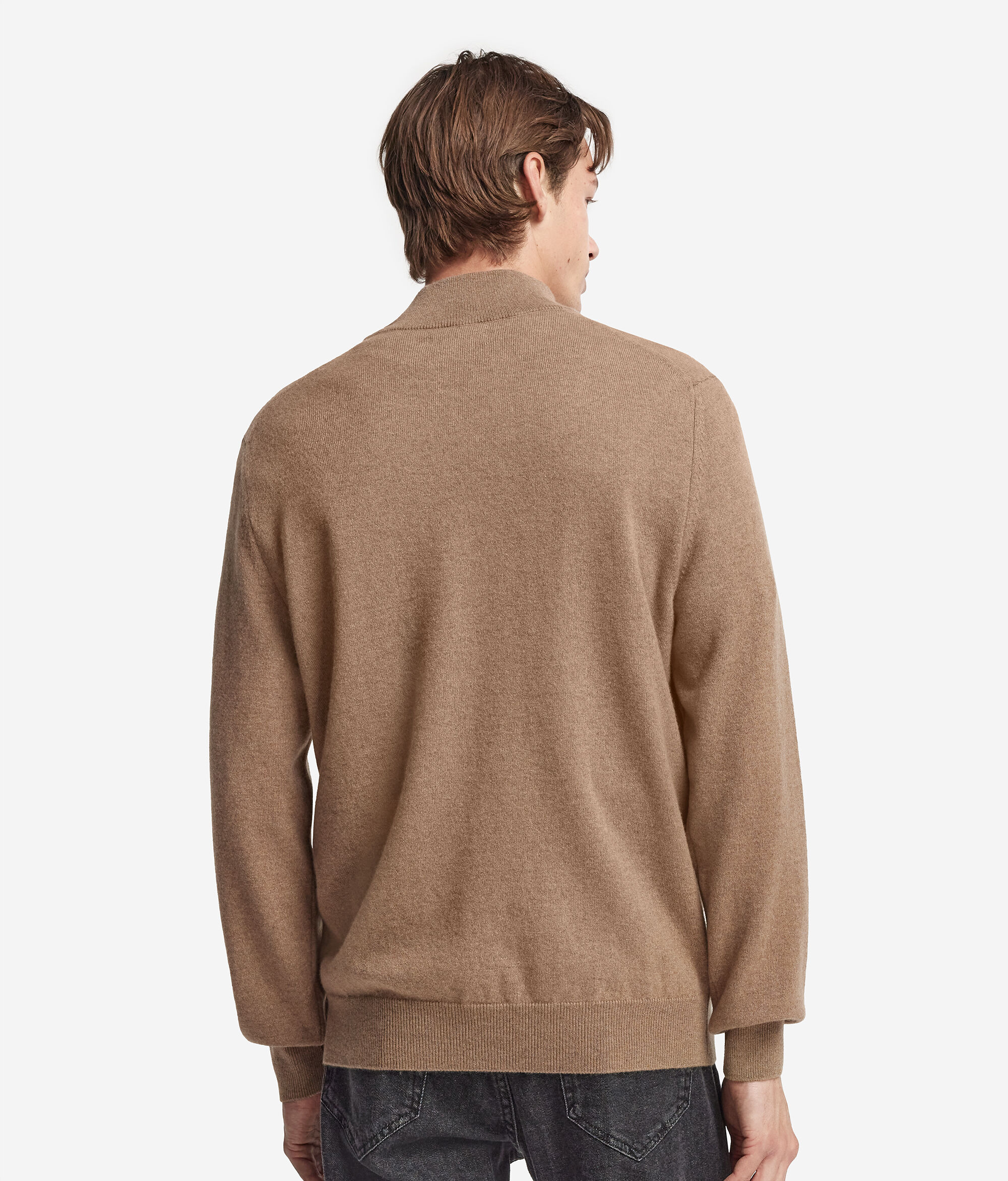 Herren-Pullover mit Reißverschluss aus Kaschmir Ultrasoft