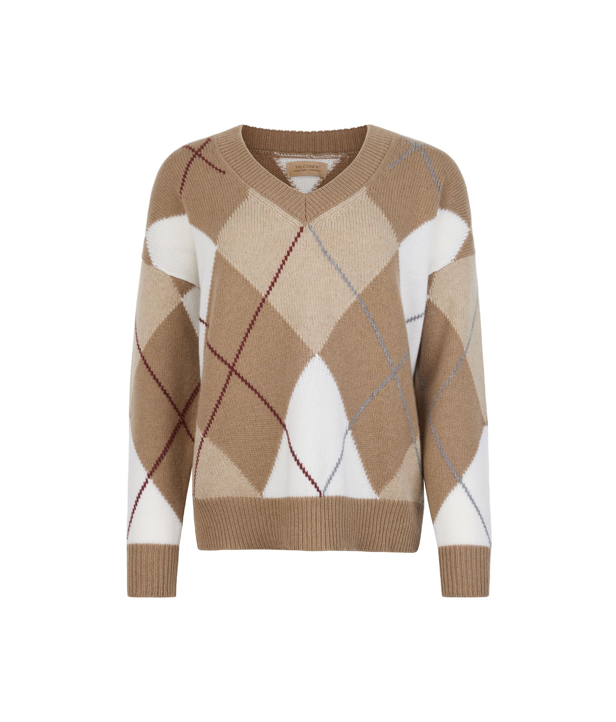 Ultrasoft Cashmere diamond-pattern V-neck sweater