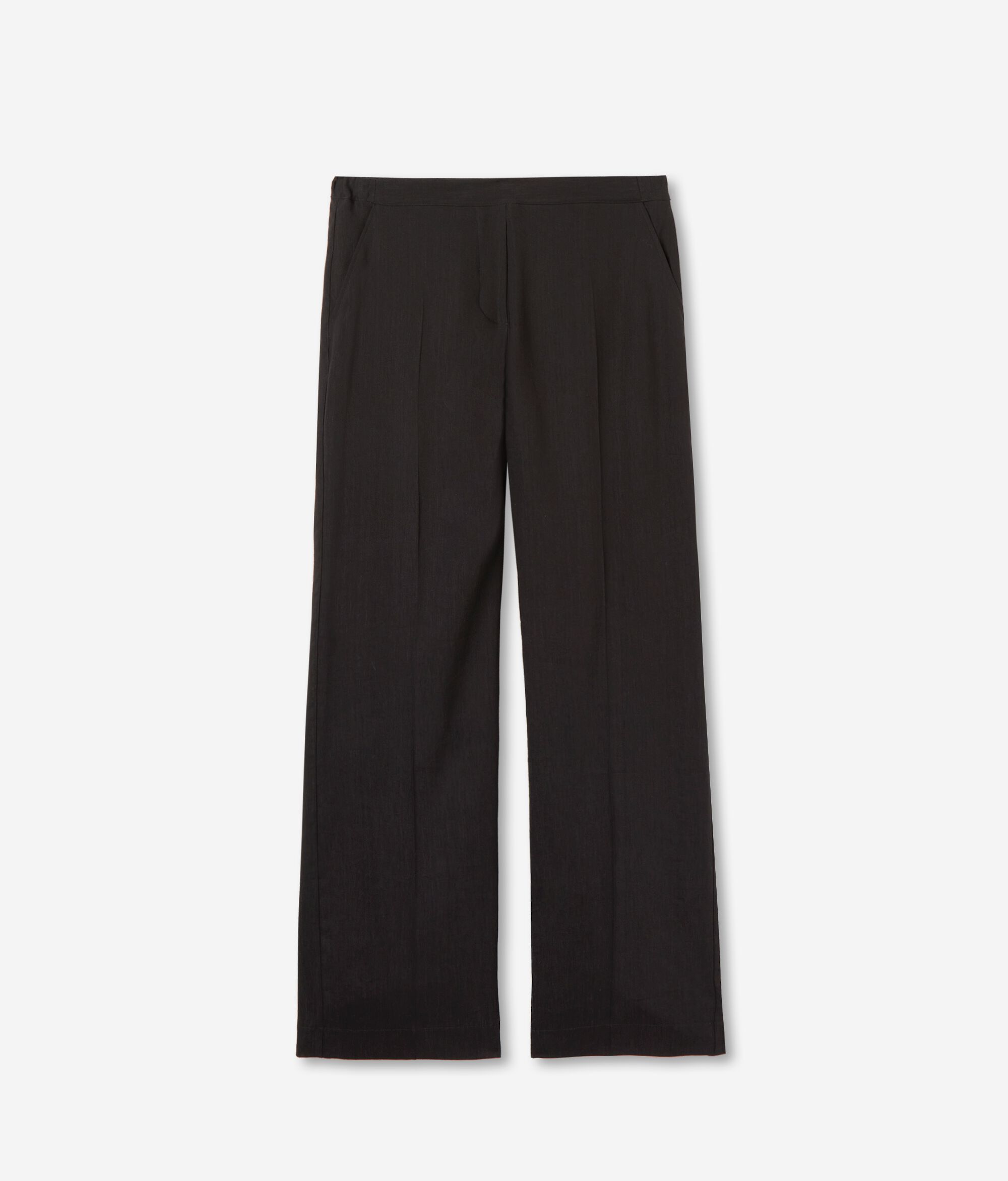 Linen Viscose Wide-Leg Trousers
