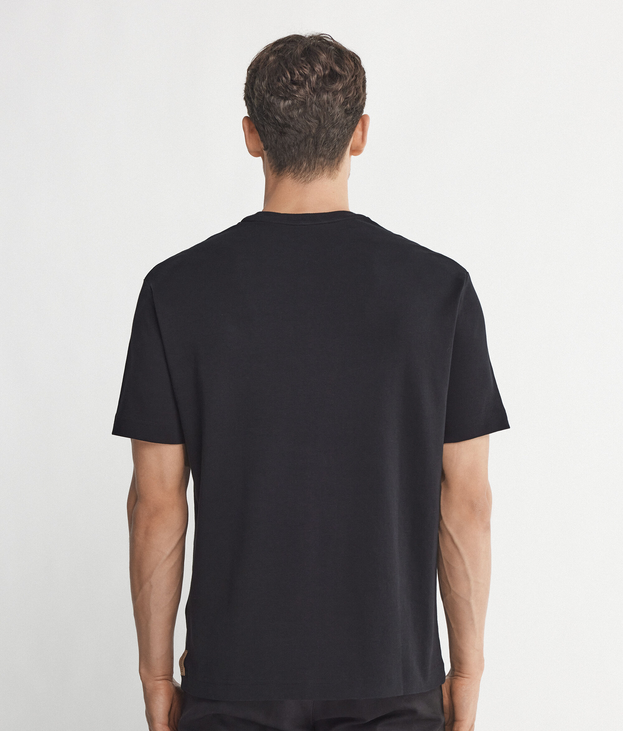Rundhals-T-Shirt aus Baumwolljersey