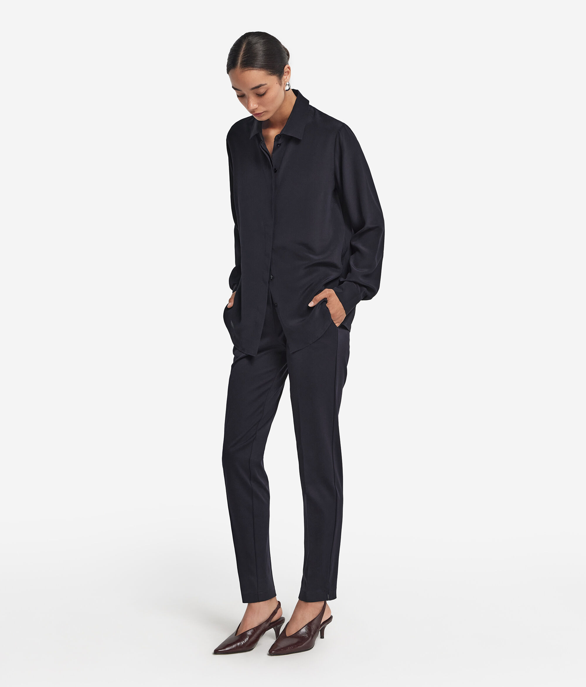 black cigarette pants outfit Cotton Cigarette Pants