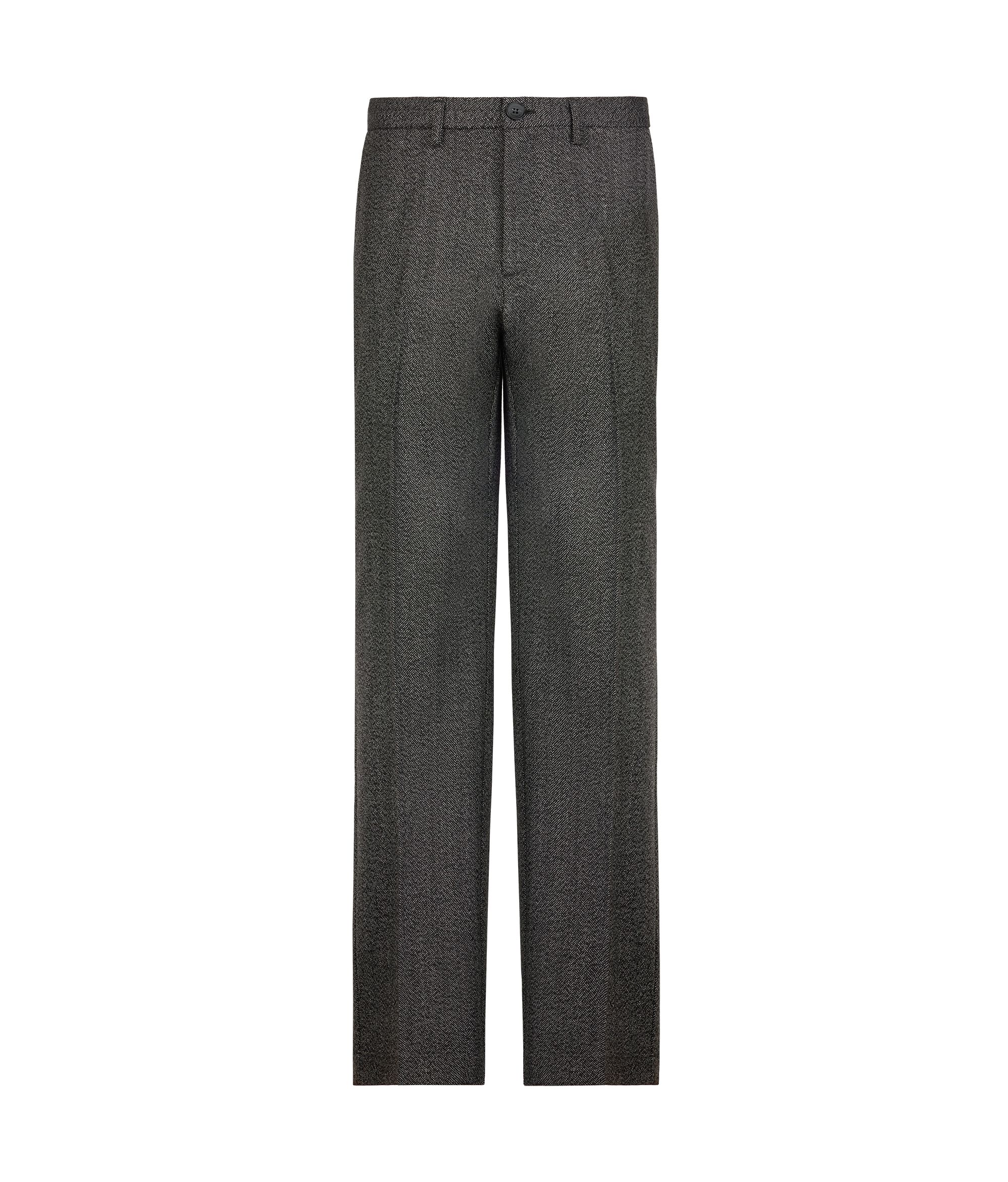 Pantalon en laine à chevrons