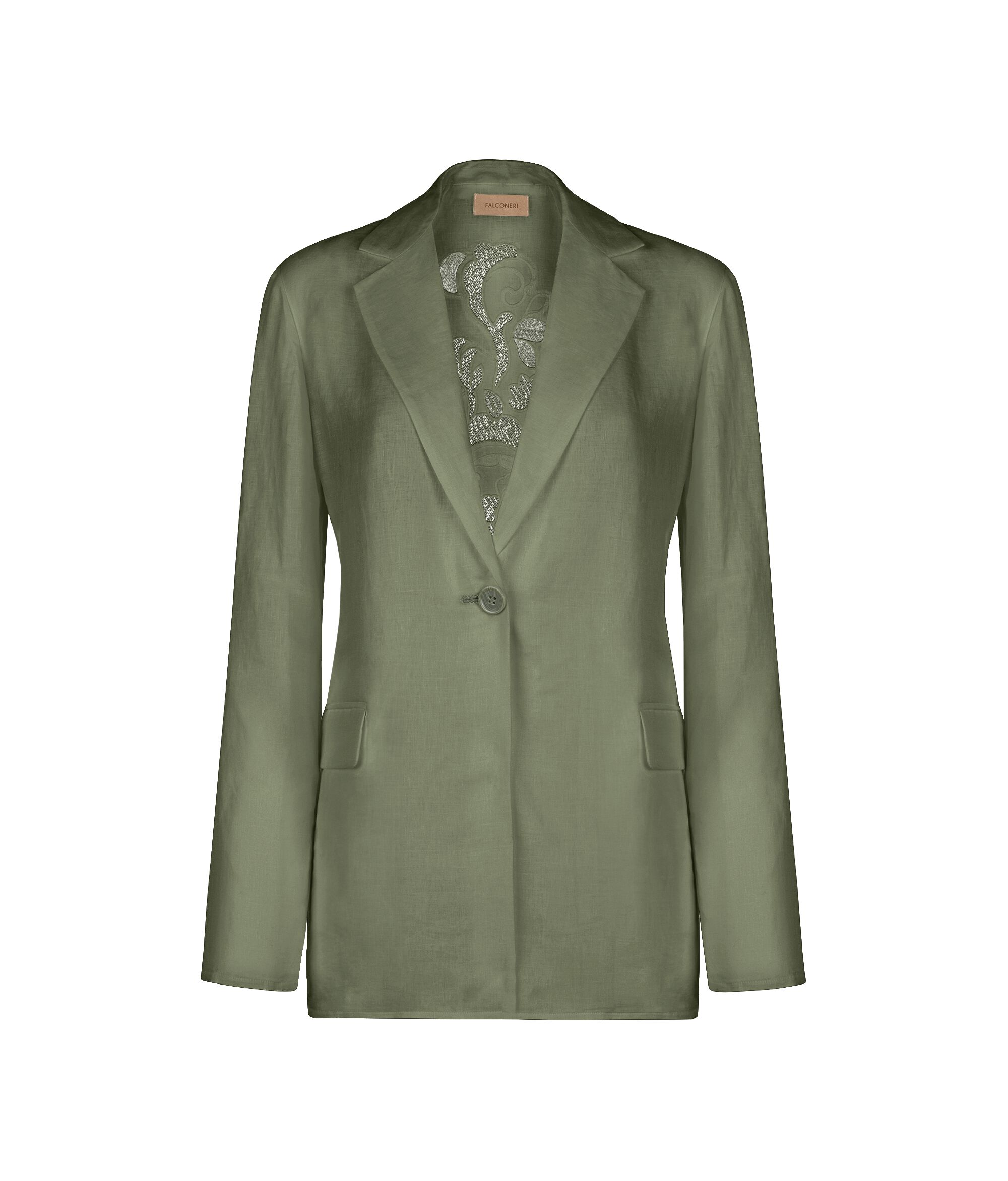 Veste brodée en lin