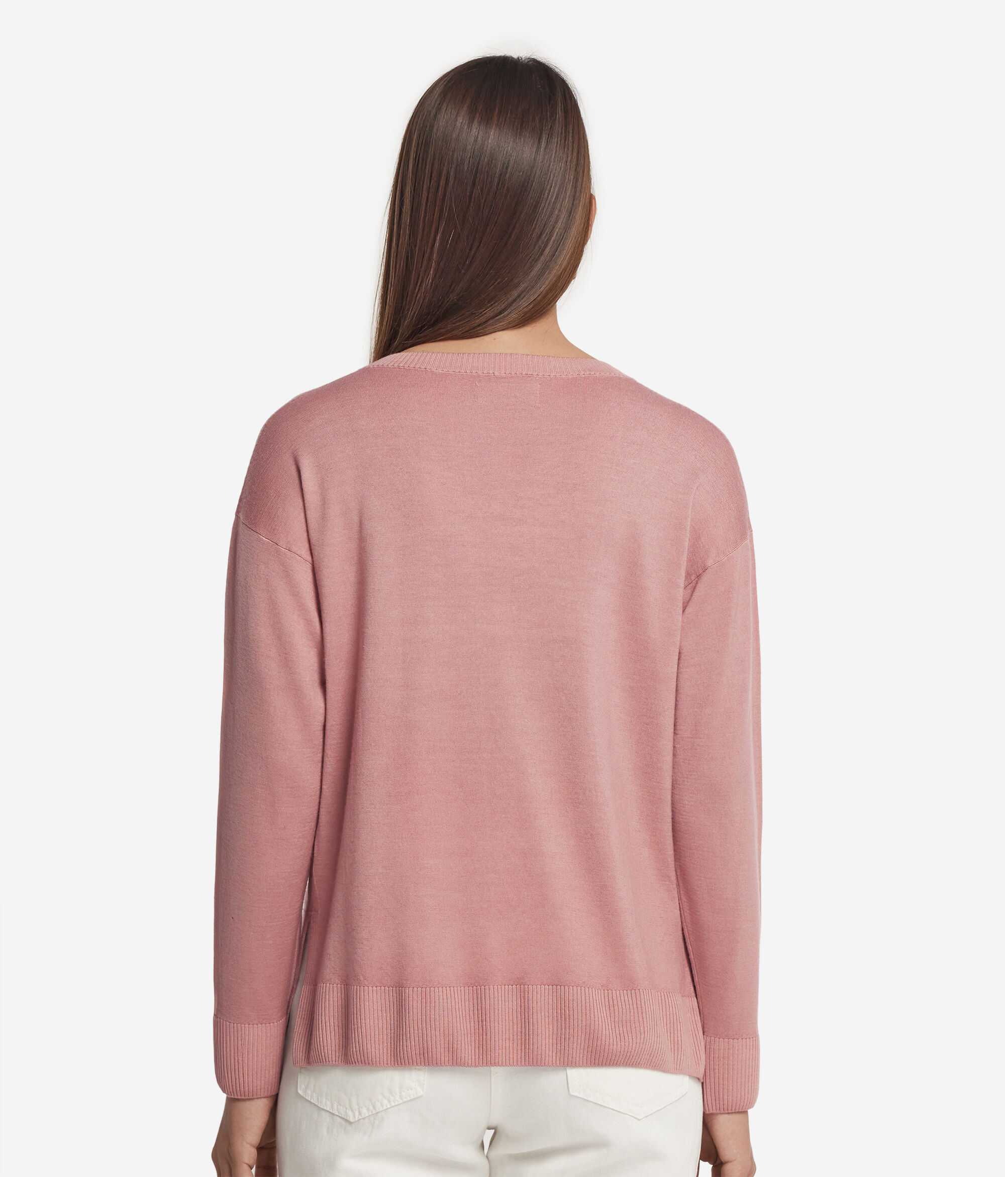 Cashmere V-Neck Sweater with Slits