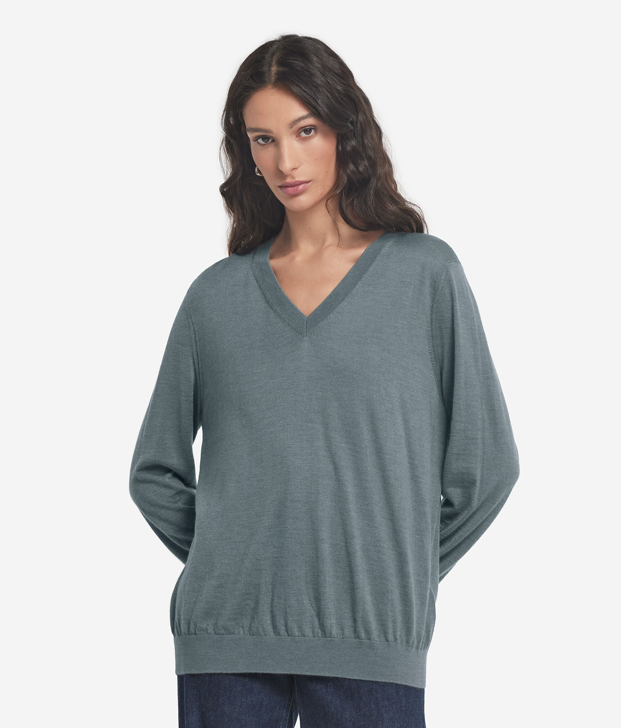 Jersei amb escot en punta de Cashmere Ultrafine
