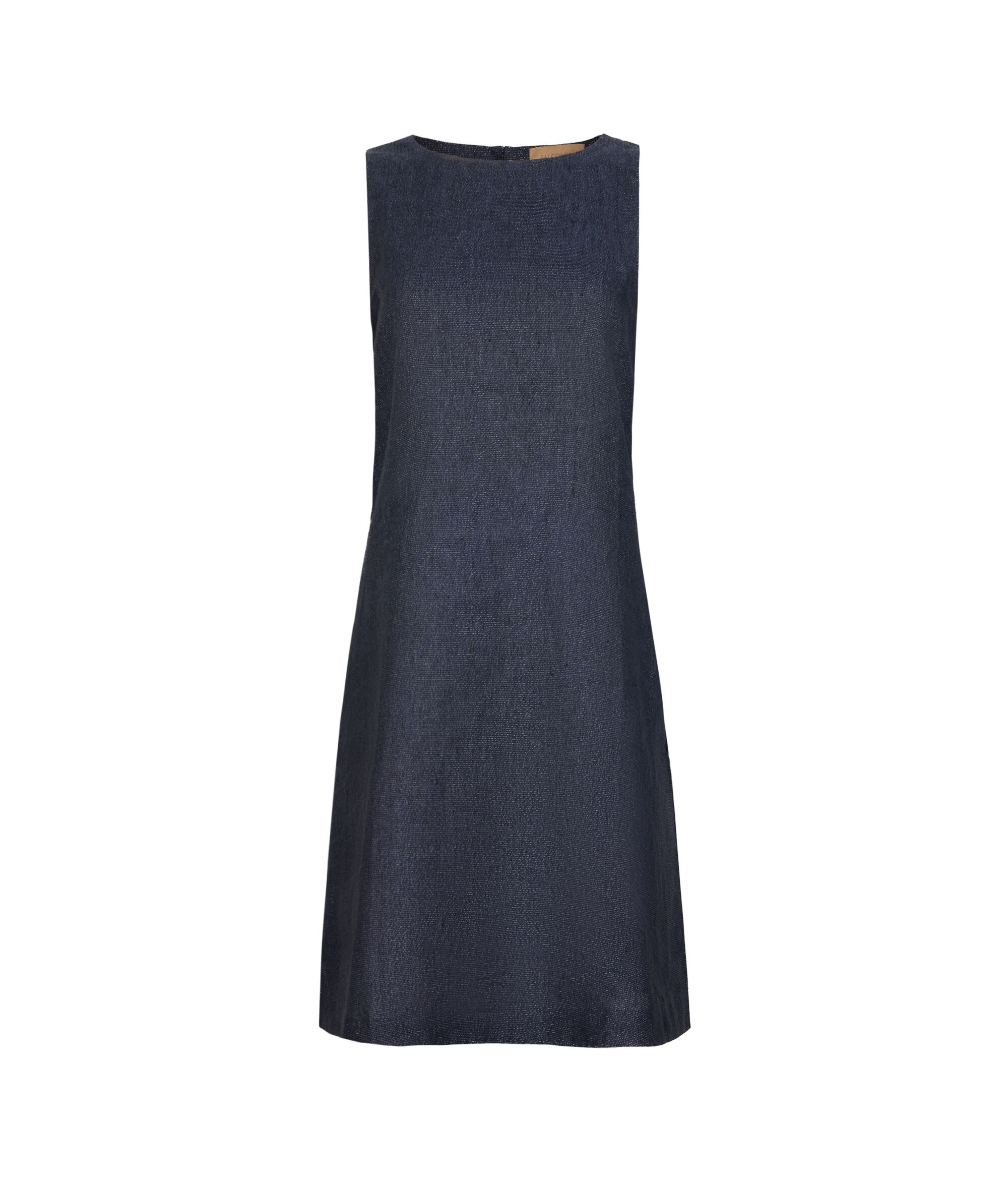 Short dress in lamé linen