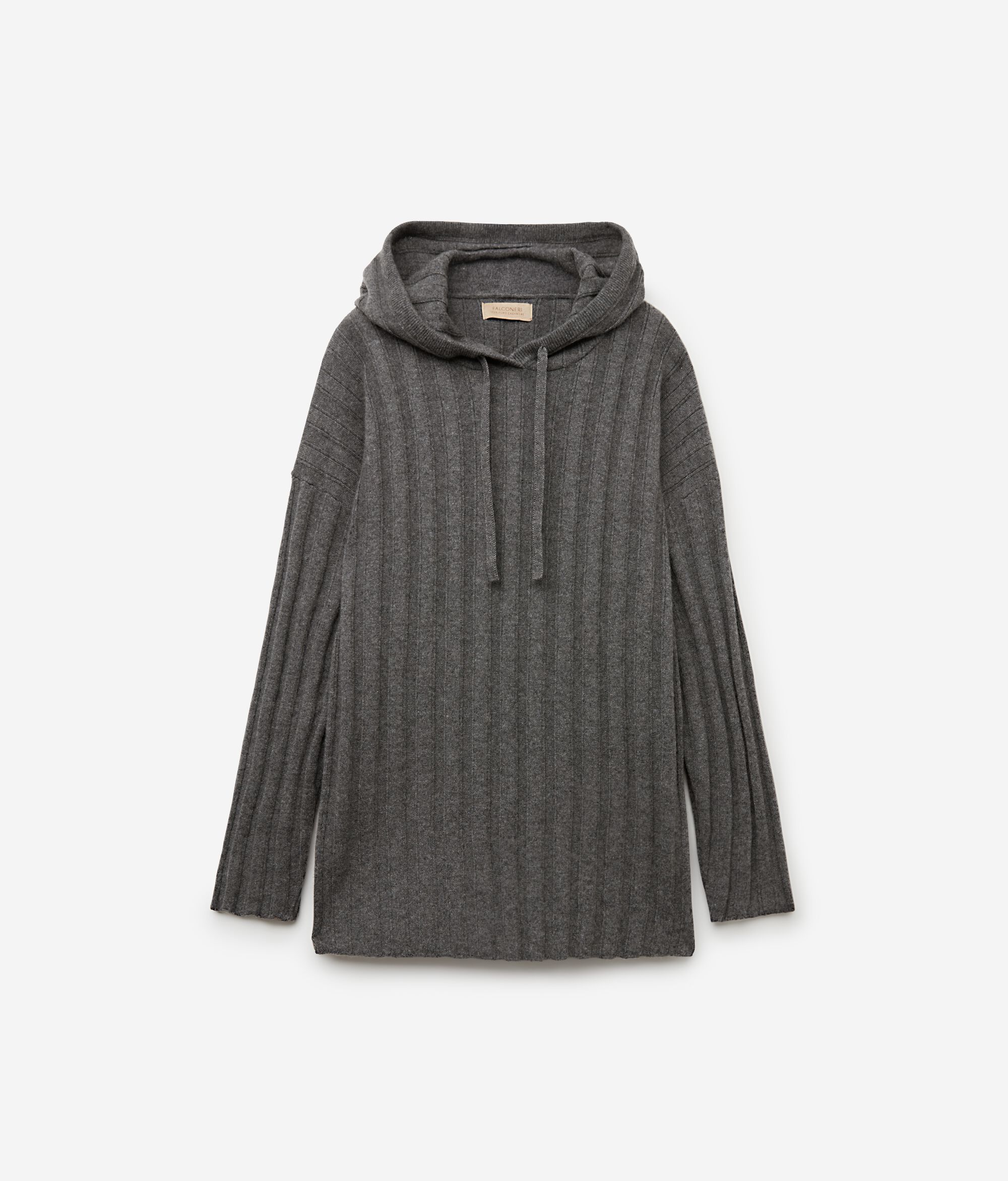 Sudadera en punto canalé de cashmere ultrasoft