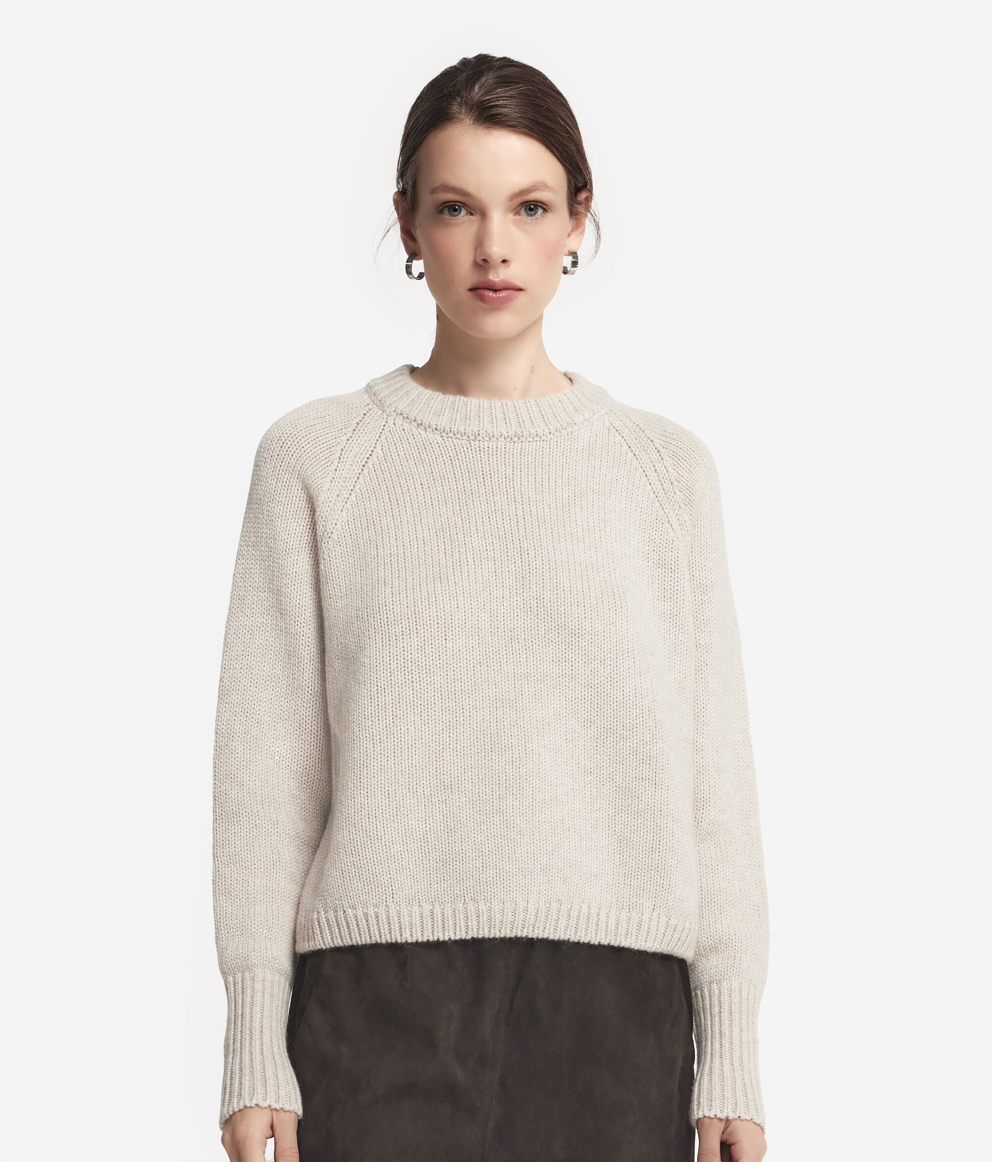 Pull à col rond en tricot de cachemire