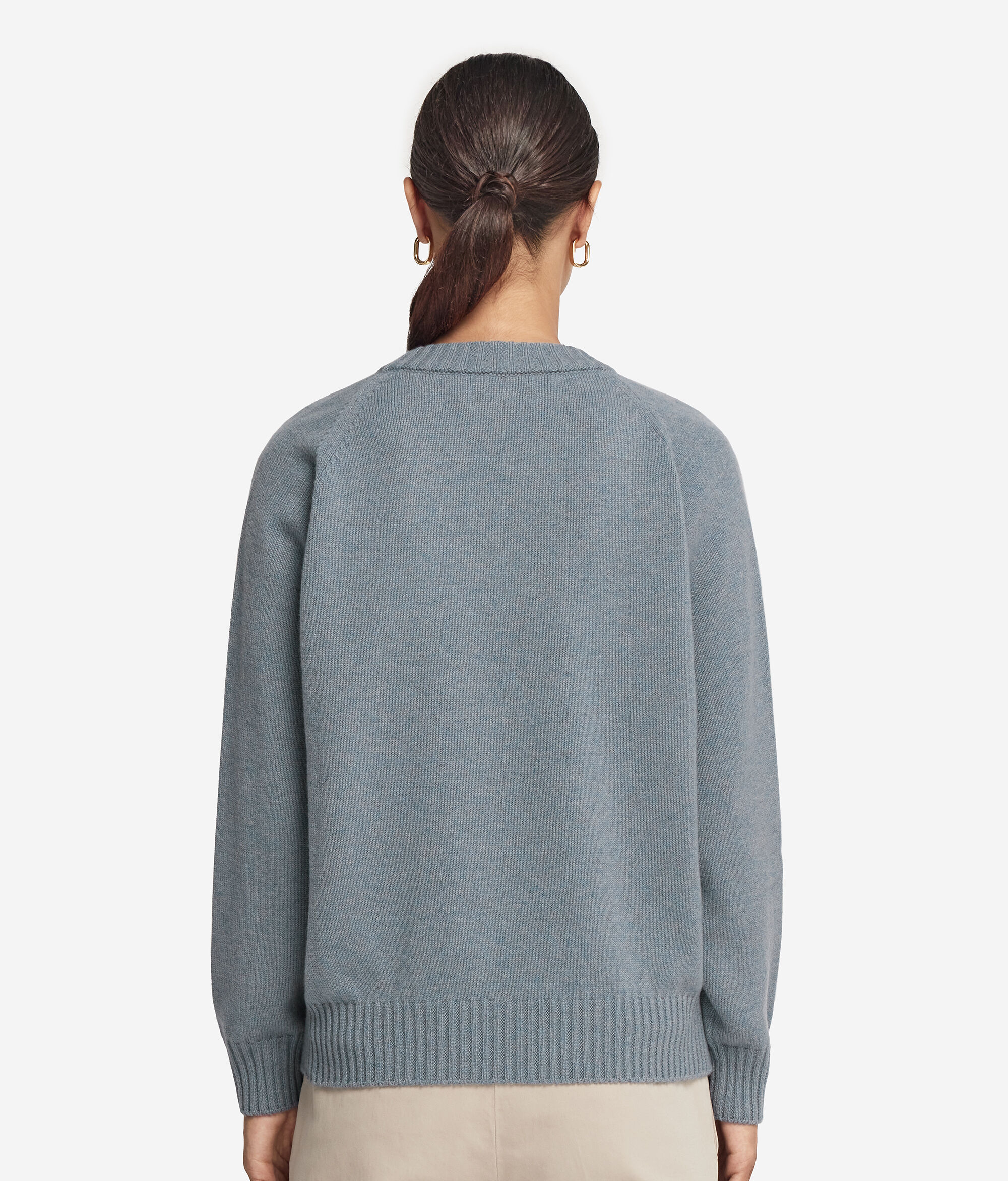Pullover mit V-Ausschnitt und Sattelschulter aus Kaschmir Ultrasoft