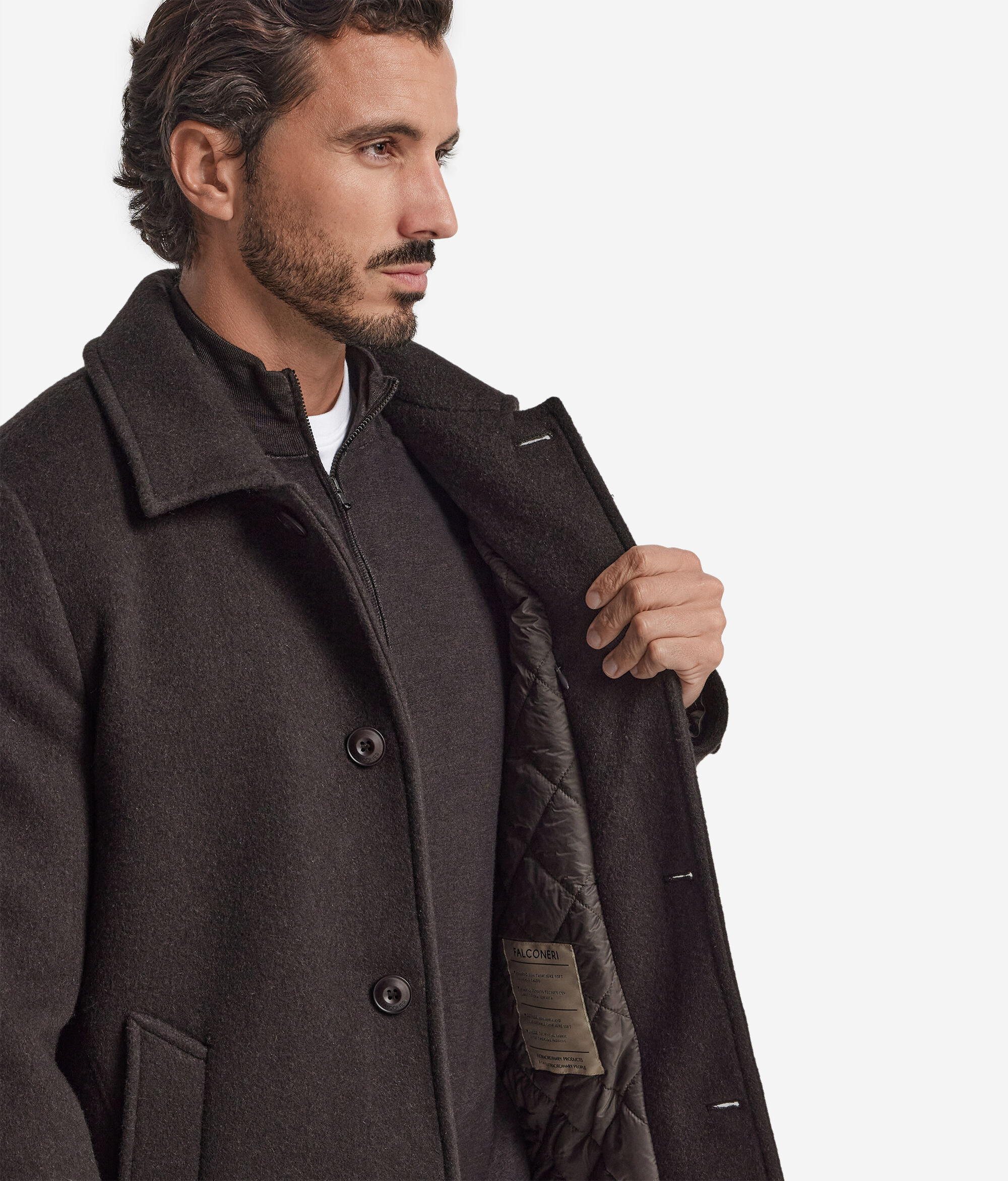 Peacoat monopetto in cashmere