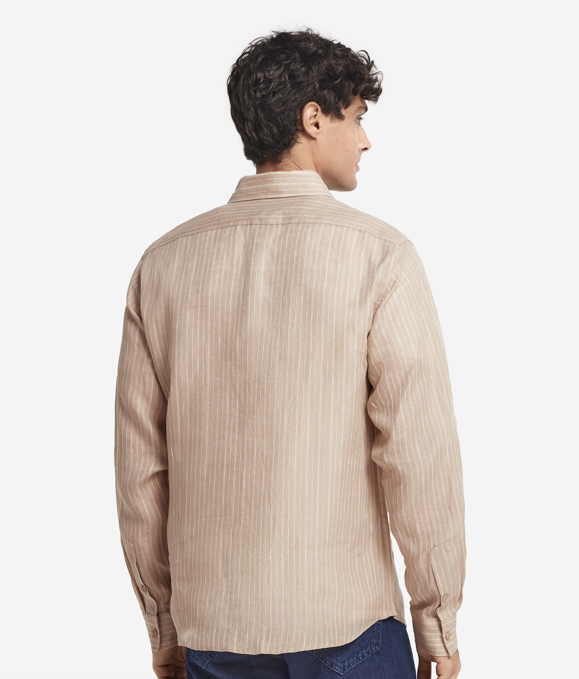 Camisa con rayas diplomáticas de lino