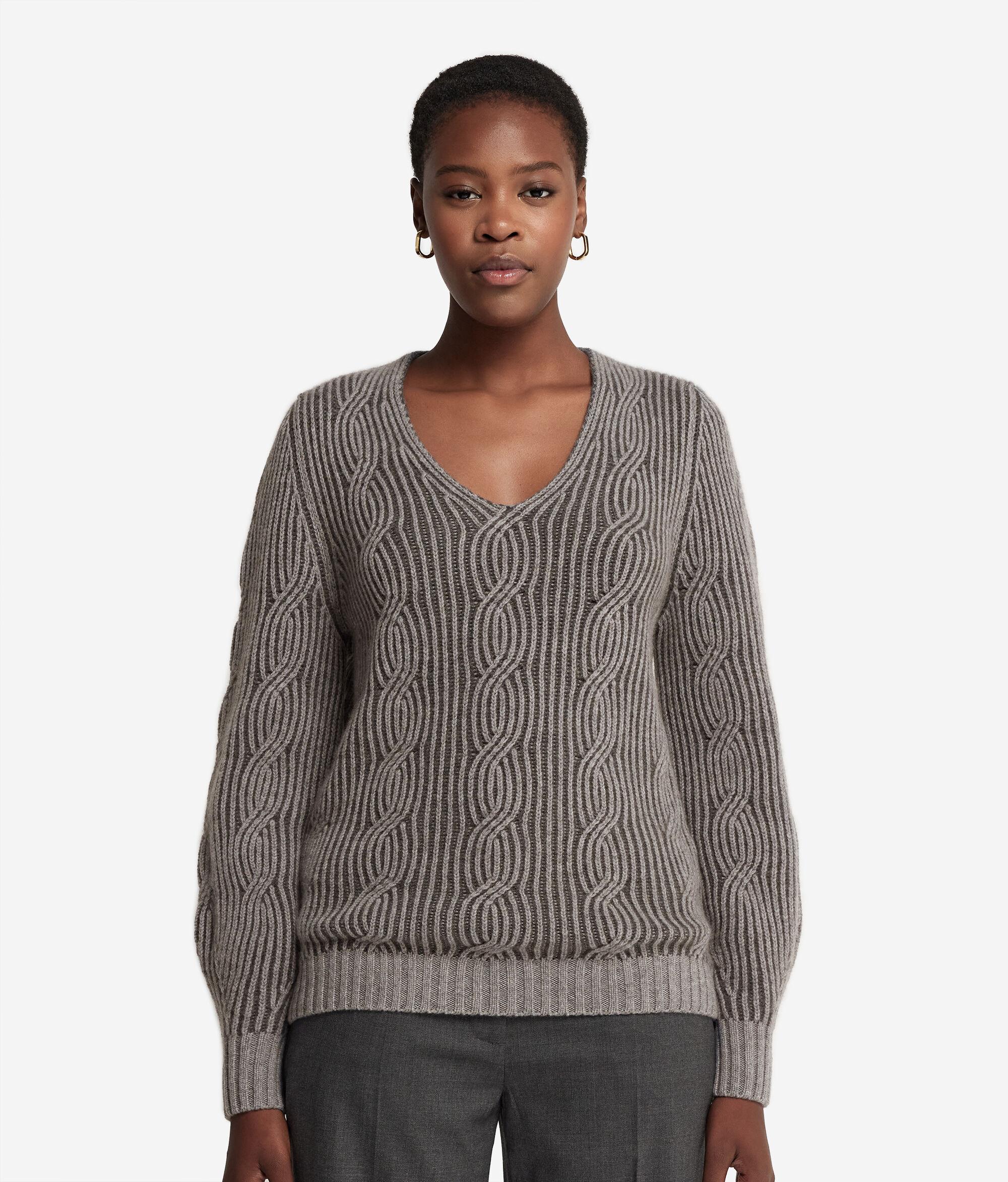 Jersei amb escot en punta de Cashmere Ultrasoft