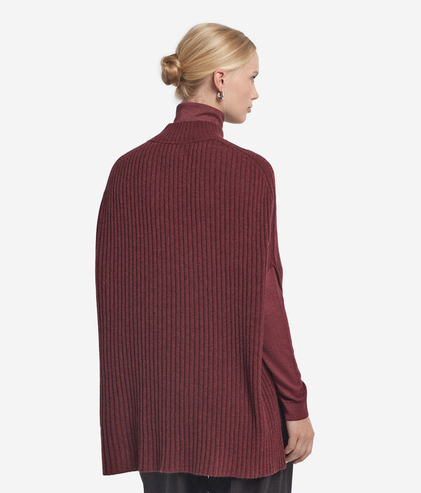 Накидка в рубчик из ультрамягкого кашемира