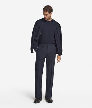 Pull à col rond gaufré en cachemire ultra-doux
