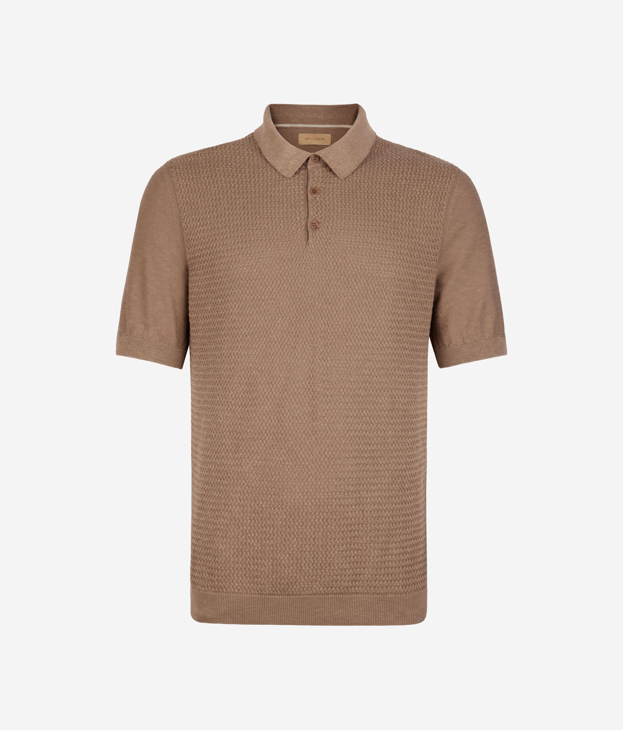 Short Sleeve Cable-knit Stitch Polo