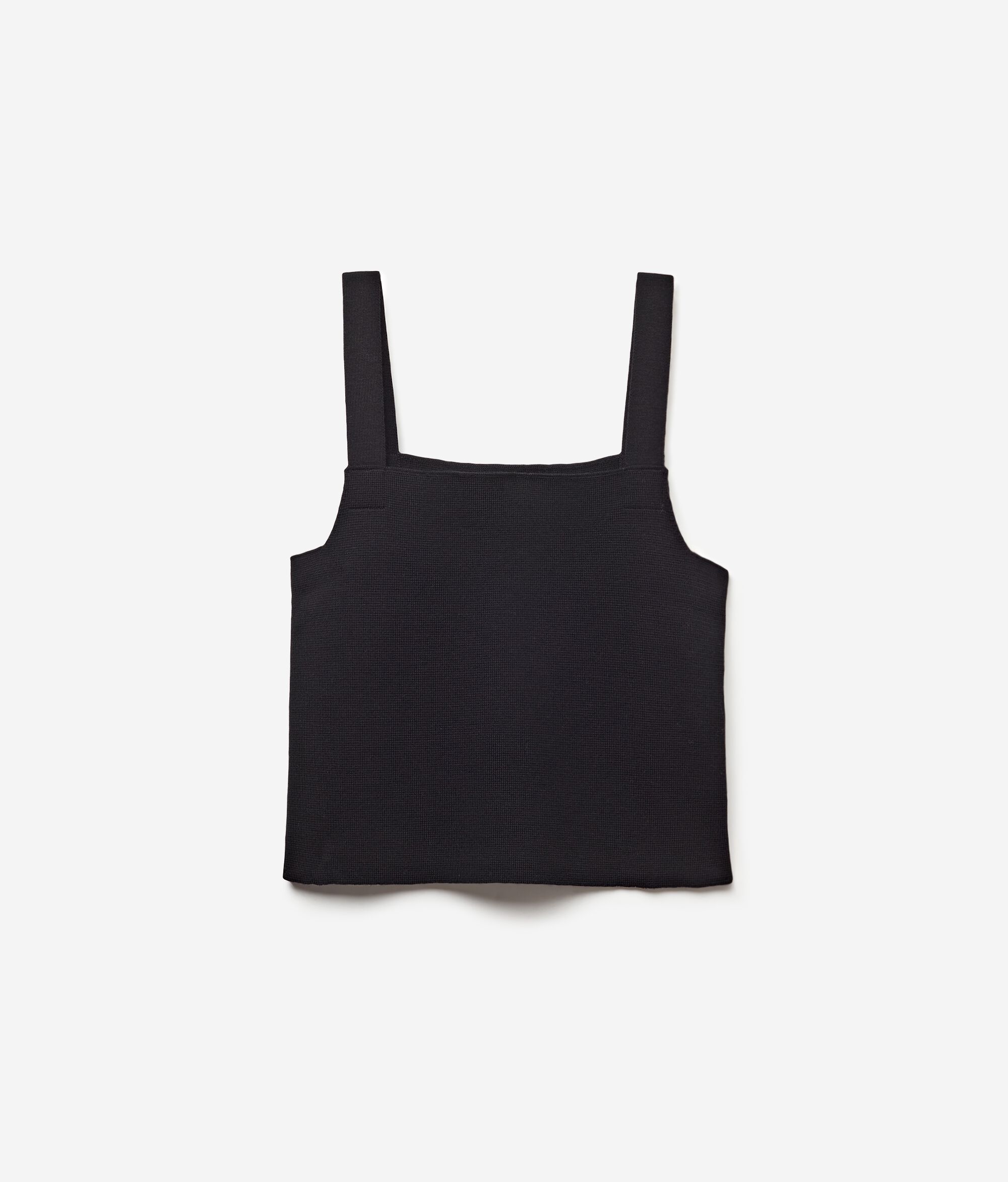 Crop Top Punto Stoffa in Lana