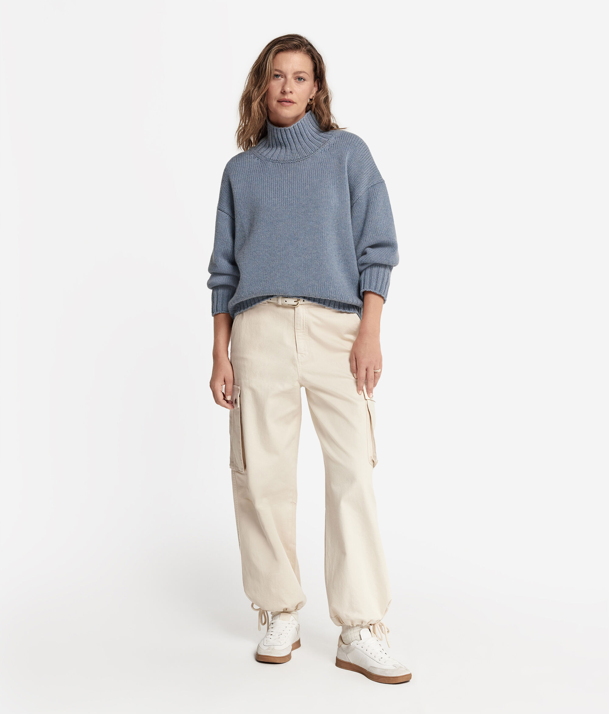 Cashmere Tricot Boat-Neck Style Sweater