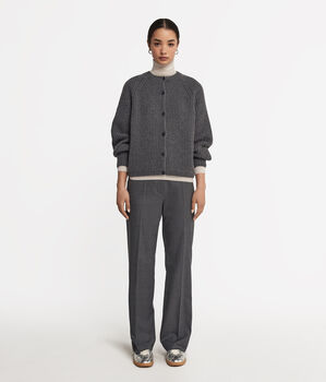Gilet à motif côtelé en cachemire ultra-doux