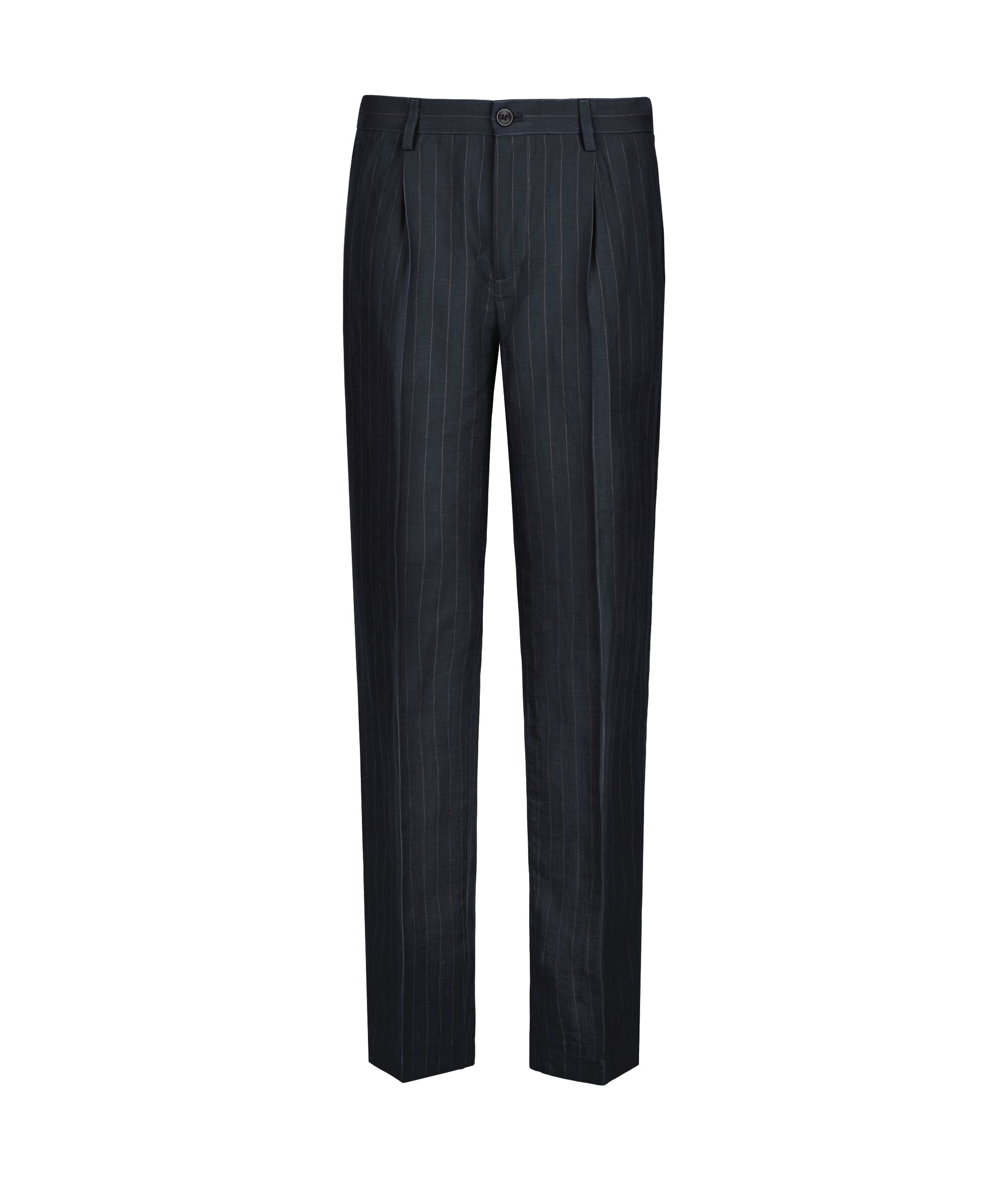 Lniane spodnie w prążki