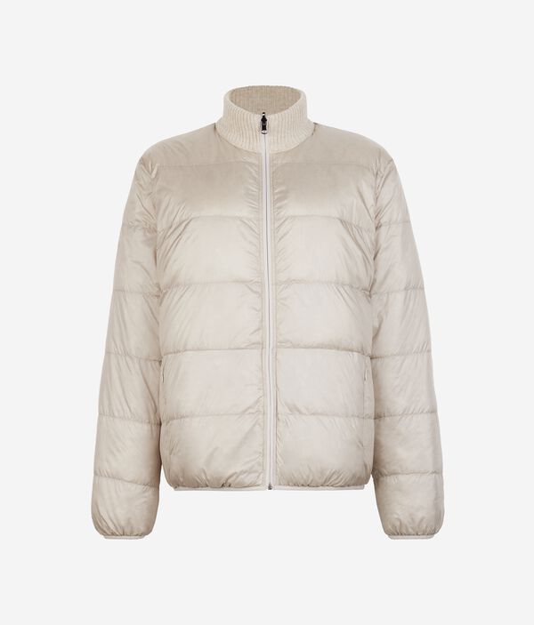 Двусторонний пуховик из кашемира с косами