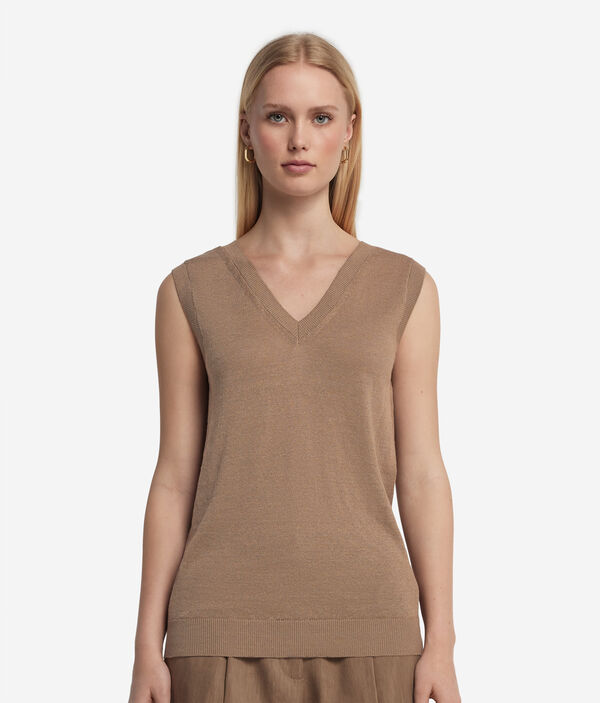 Топ из хлопка и льна