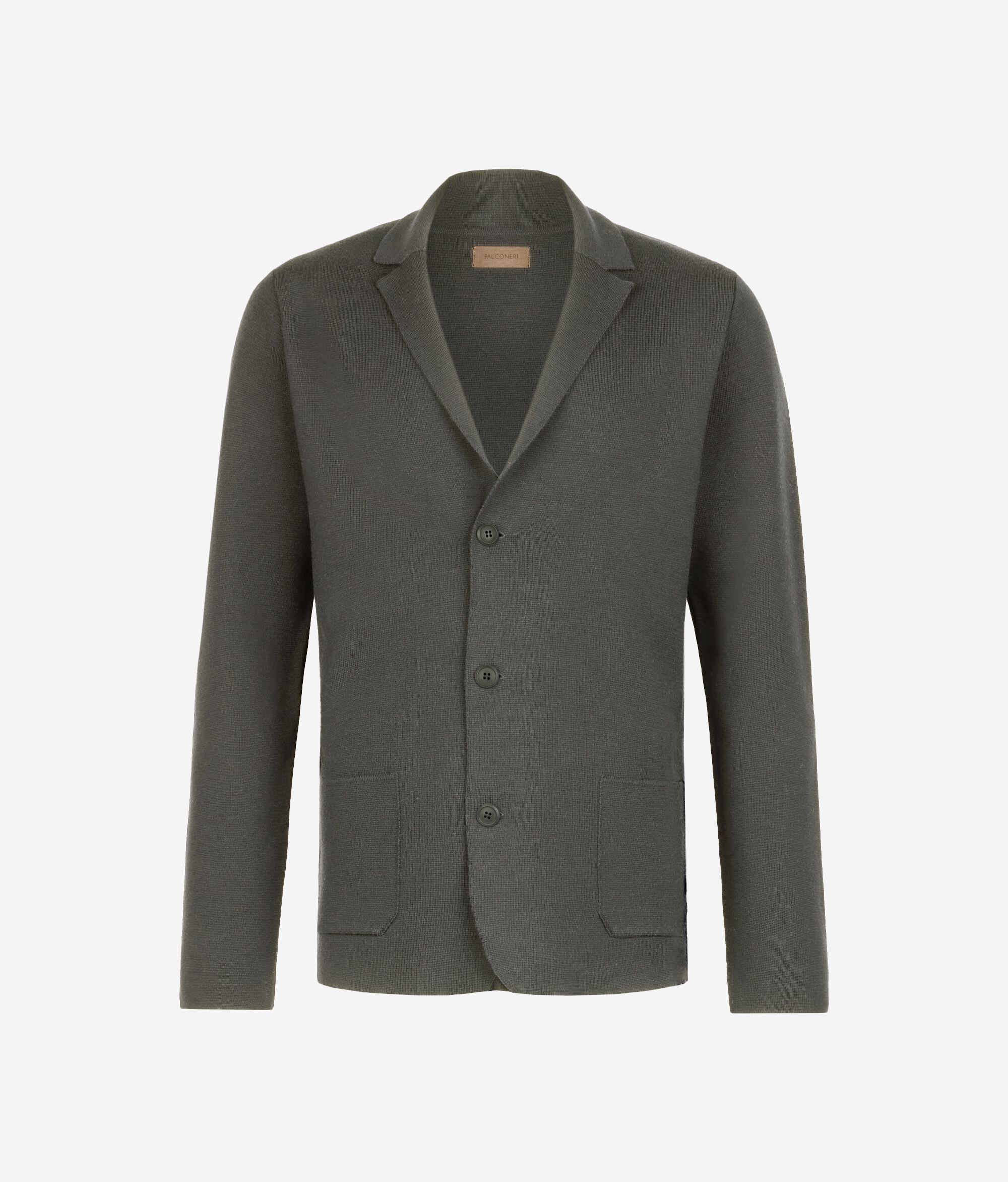 Jacke aus Wolle in Stoffstichverarbeitung