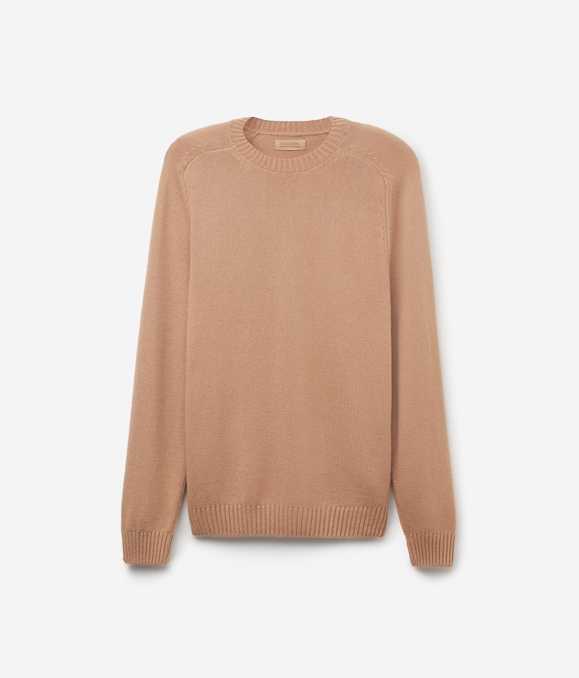 Pull homme en cachemire ultra-doux à col rond côtelé