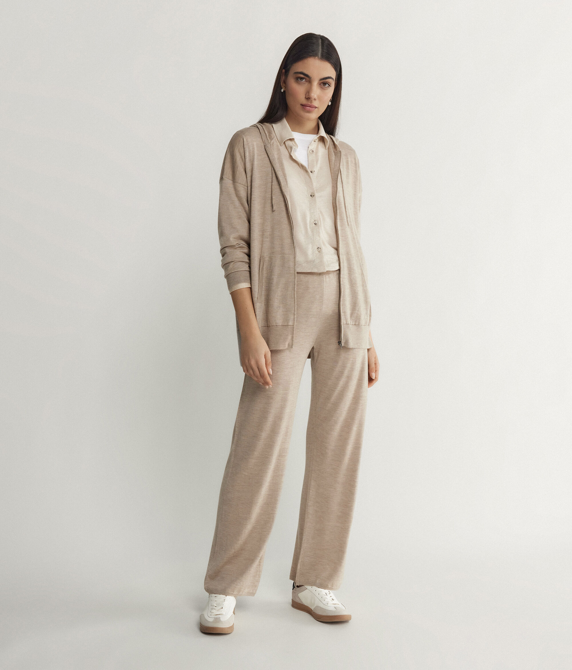Zippered Sweatshirt in Ultrafine Cashmere