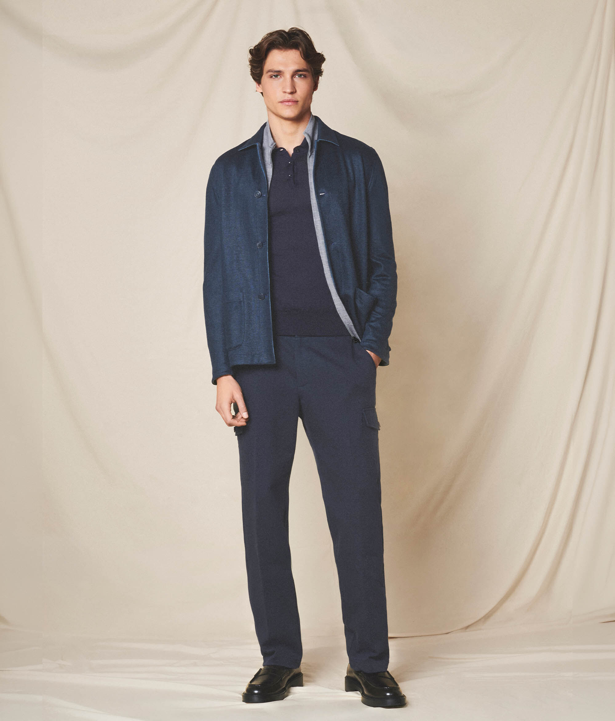 Cotton Linen Reversible Shirt Jacket