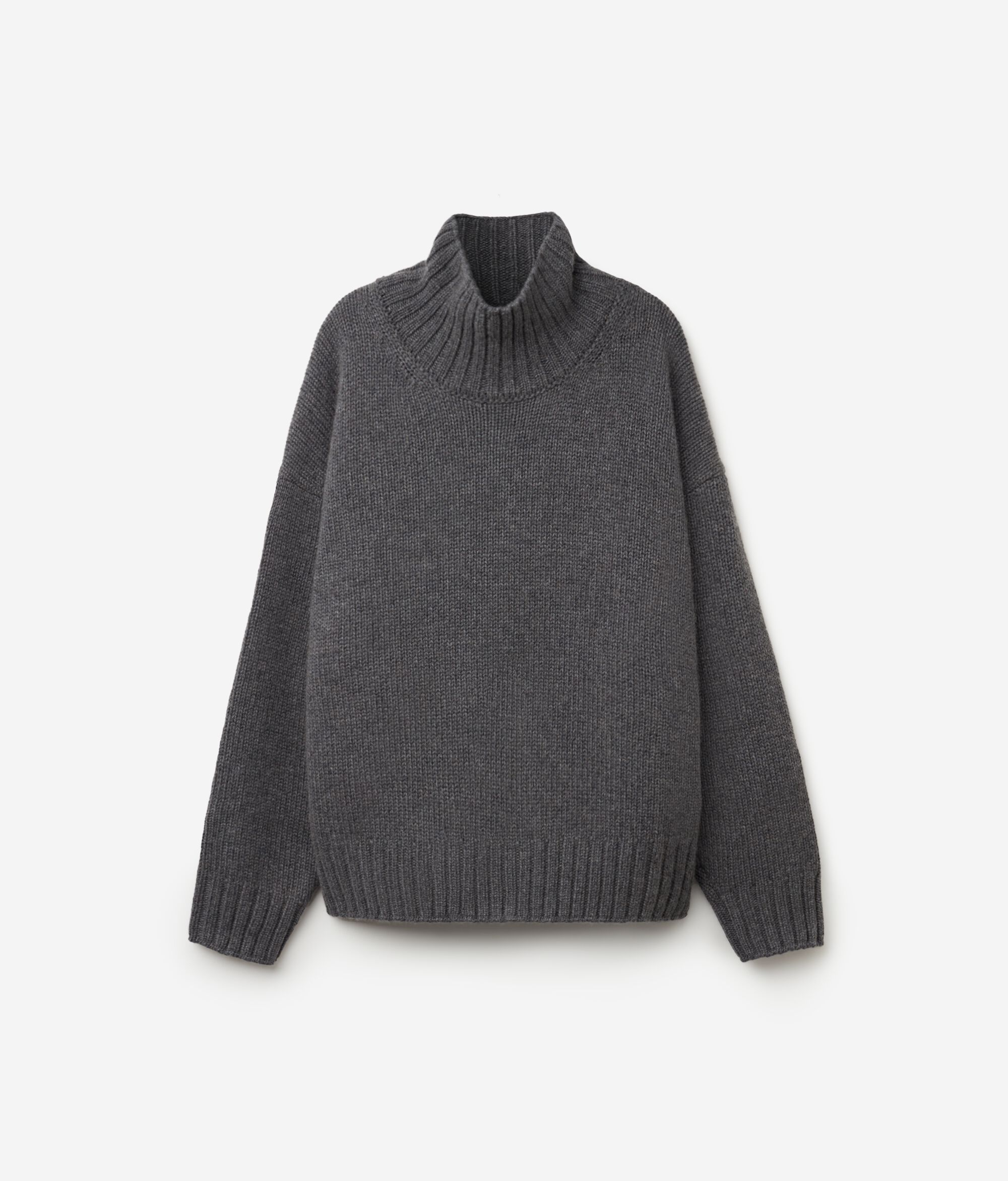 Cashmere Tricot Funnel-Neck Jumper