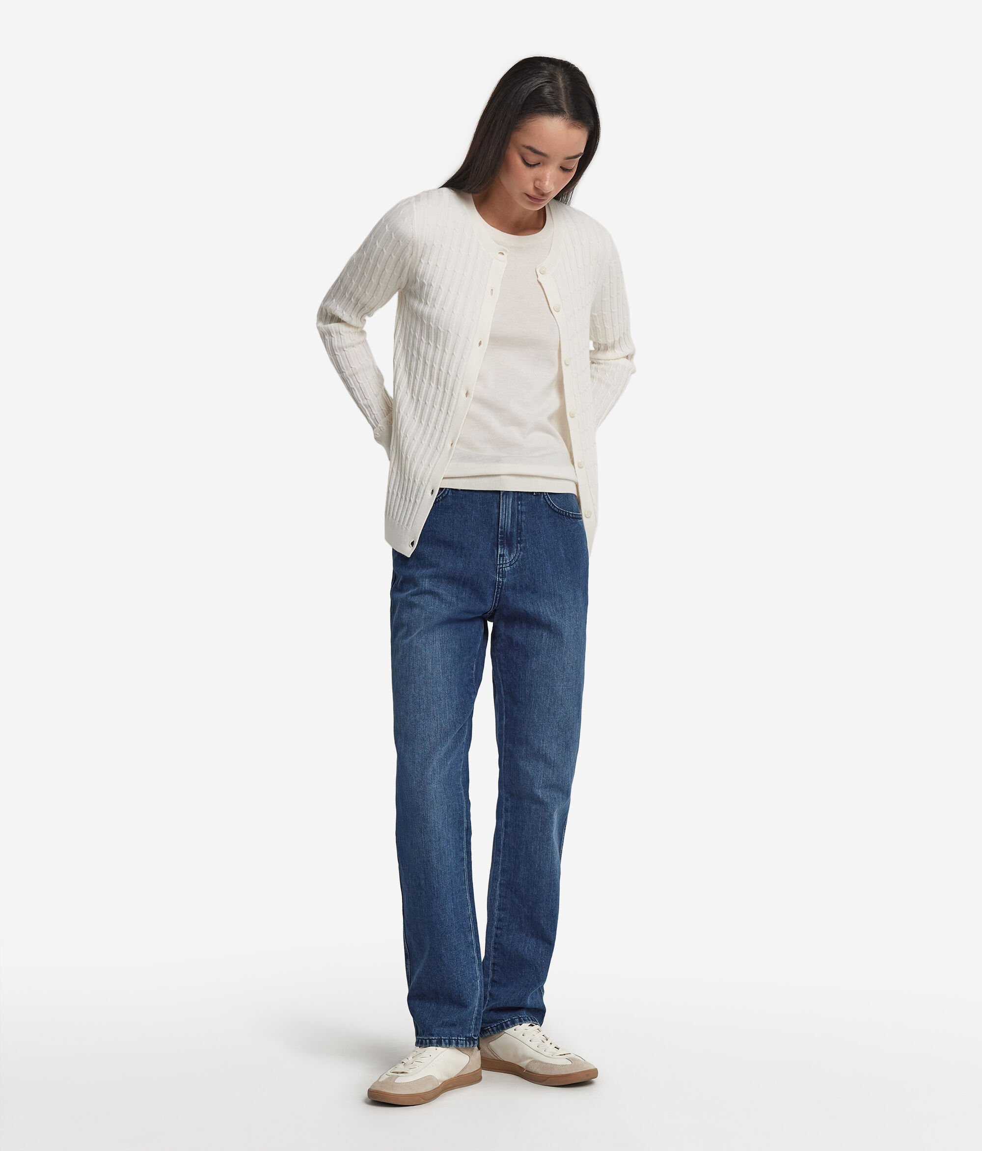 ウルトラファインカシミヤ ケーブルニットカーディガン