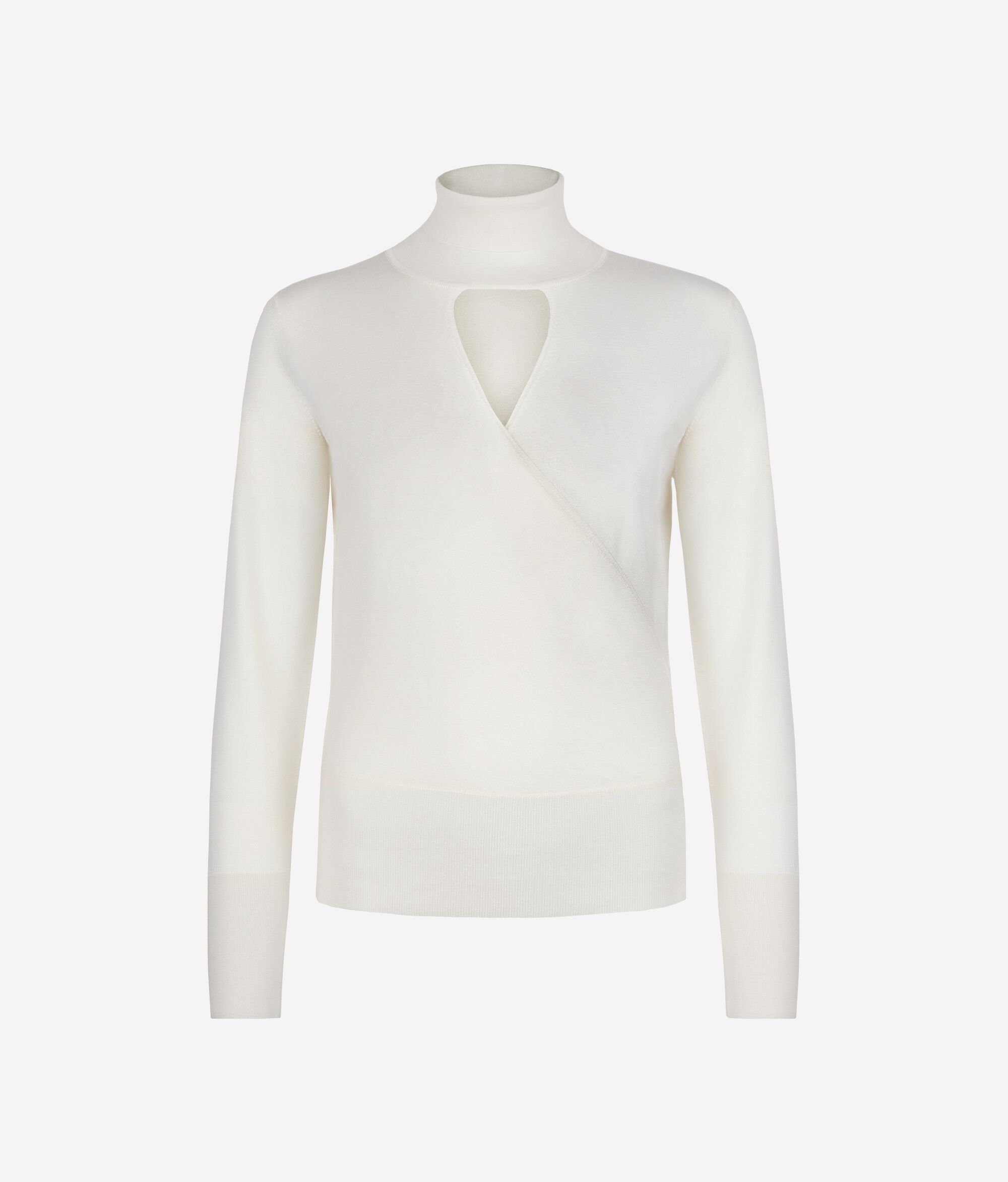 Ultrafine Cashmere High-Neck Cross-Over Jumper